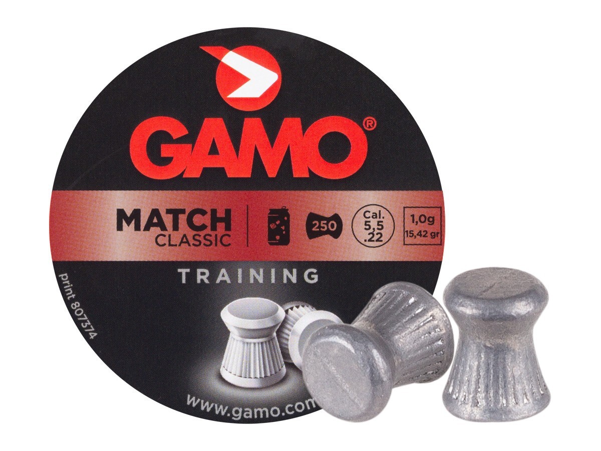 GAMO Training 250 Count MATCH CLASSIC Wadcutter 5.5mm .22 Caliber Air Pellets