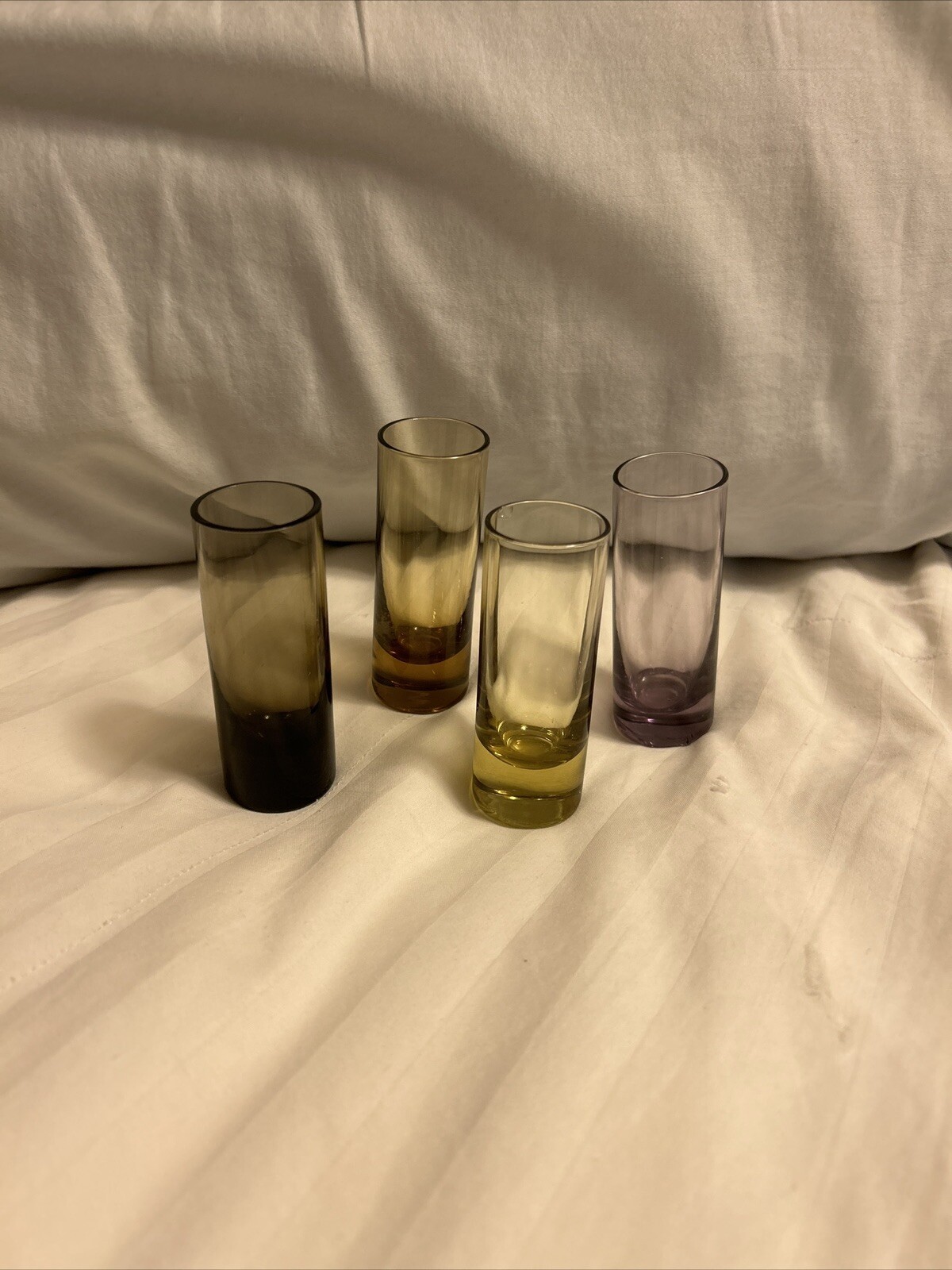 Vintage Tall Liquor Shot Glasses Lot Of 4