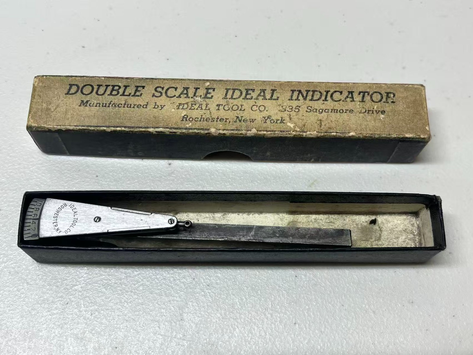 Vintage "Double Scale Ideal Indicator" By The Ideal Tool in Original Box