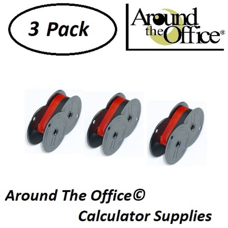 SHARP Model 1052 Compatible Calculator RS-6BR Twin Spool Black & Red Ribbon