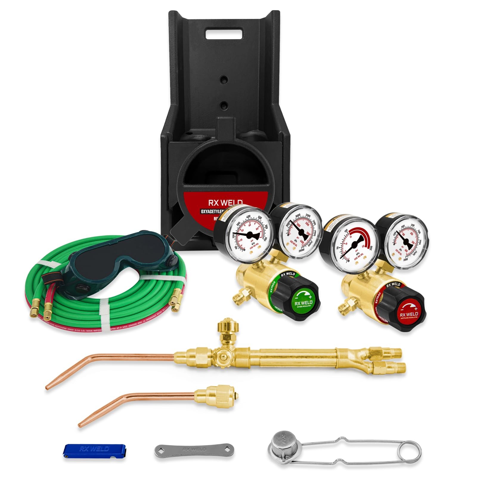 Oxy-Fuel Welding and Cutting Torch Kit - Light Duty HVAC Brazing Set with Che...