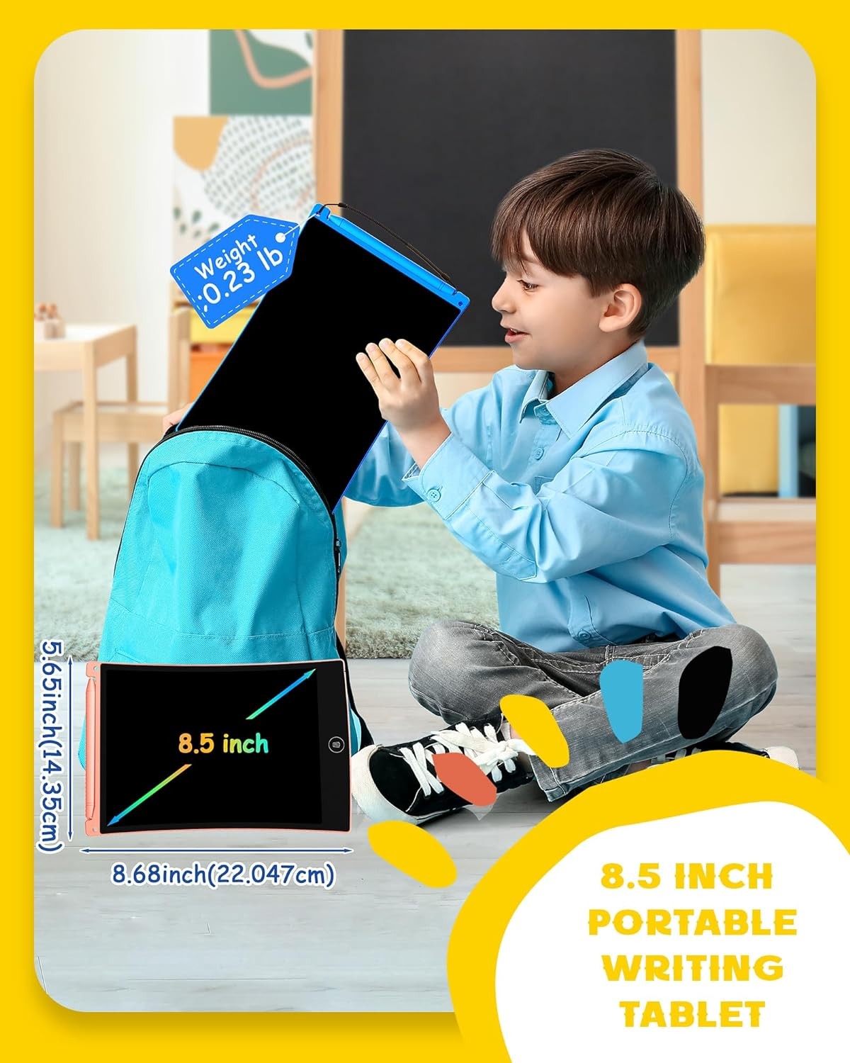 bravokids 2 Pack LCD Writing Tablet with Stylus, 8.5 inch Colorful Doodle Board