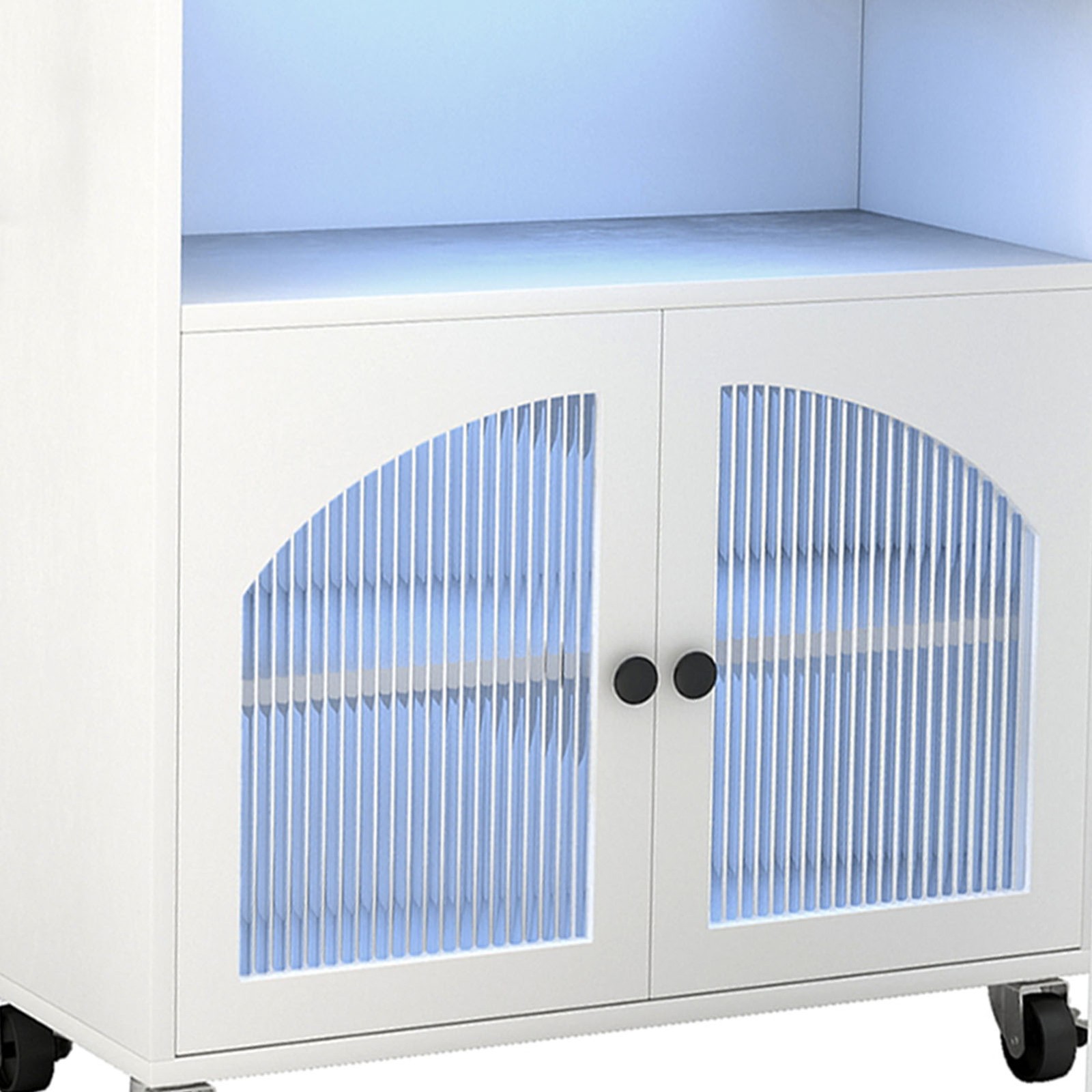 Kitchen Island On Wheels With Extended Table MDF Rolling Kitchen Storage Cabinet