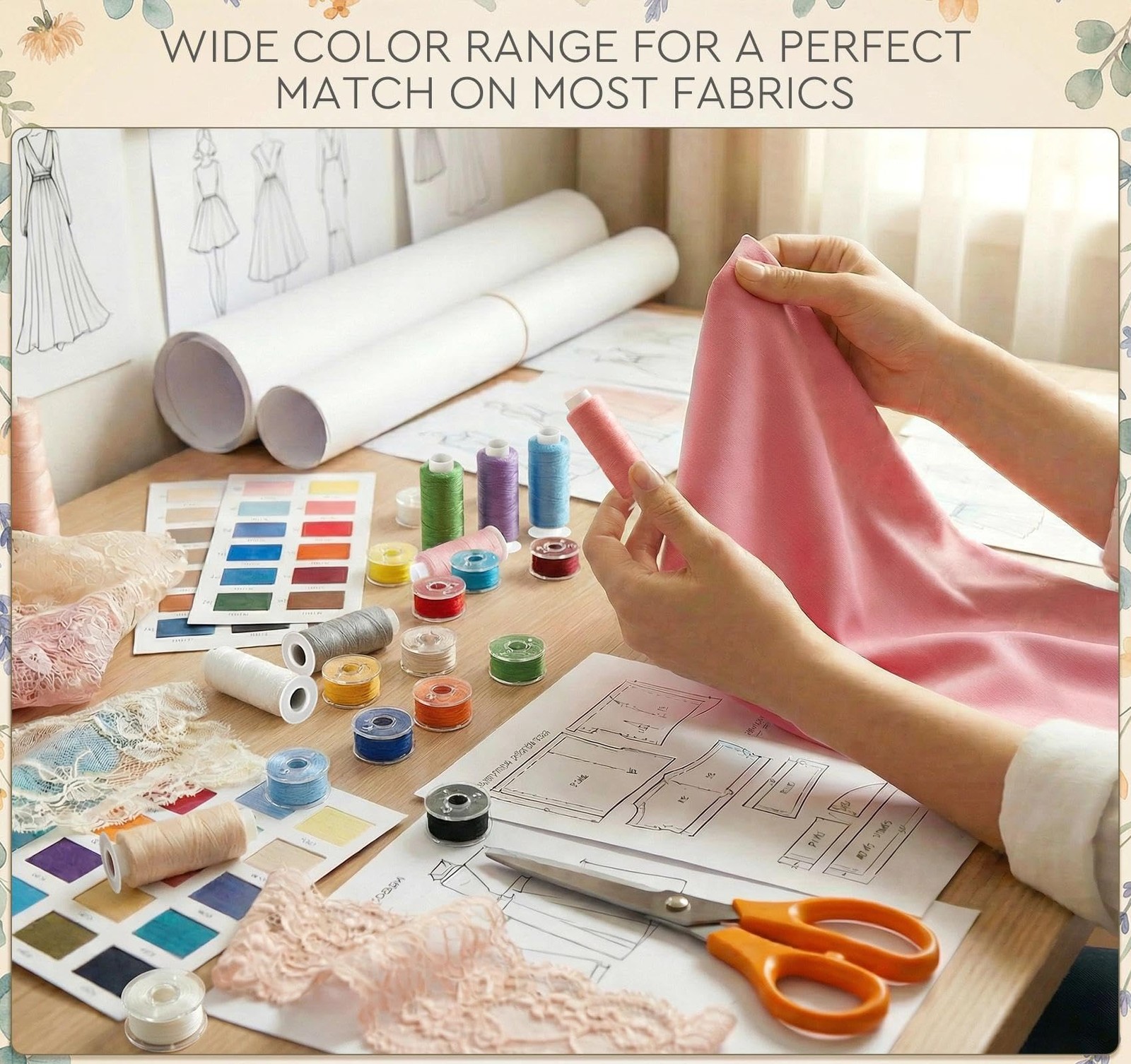 72 PCS Sewing Thread Bobbins Kit 36 Colors 550 Yard Polyester Machine Craft