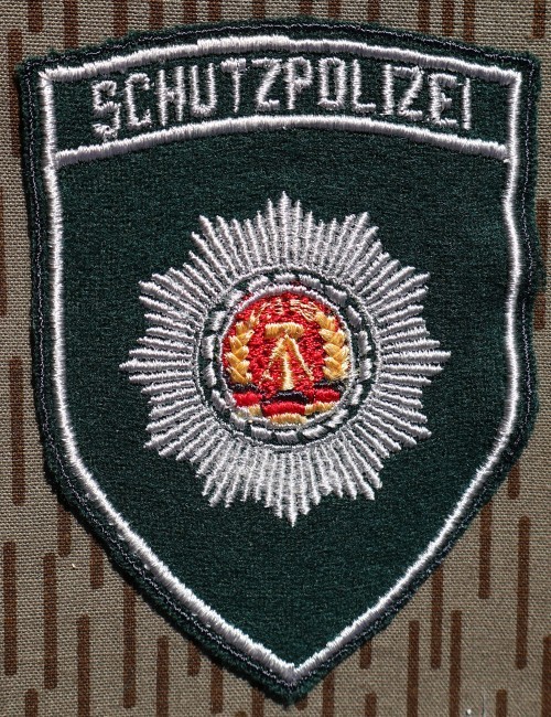 East German "Schutzpolizei" police sleeve patch.Embroidered,green