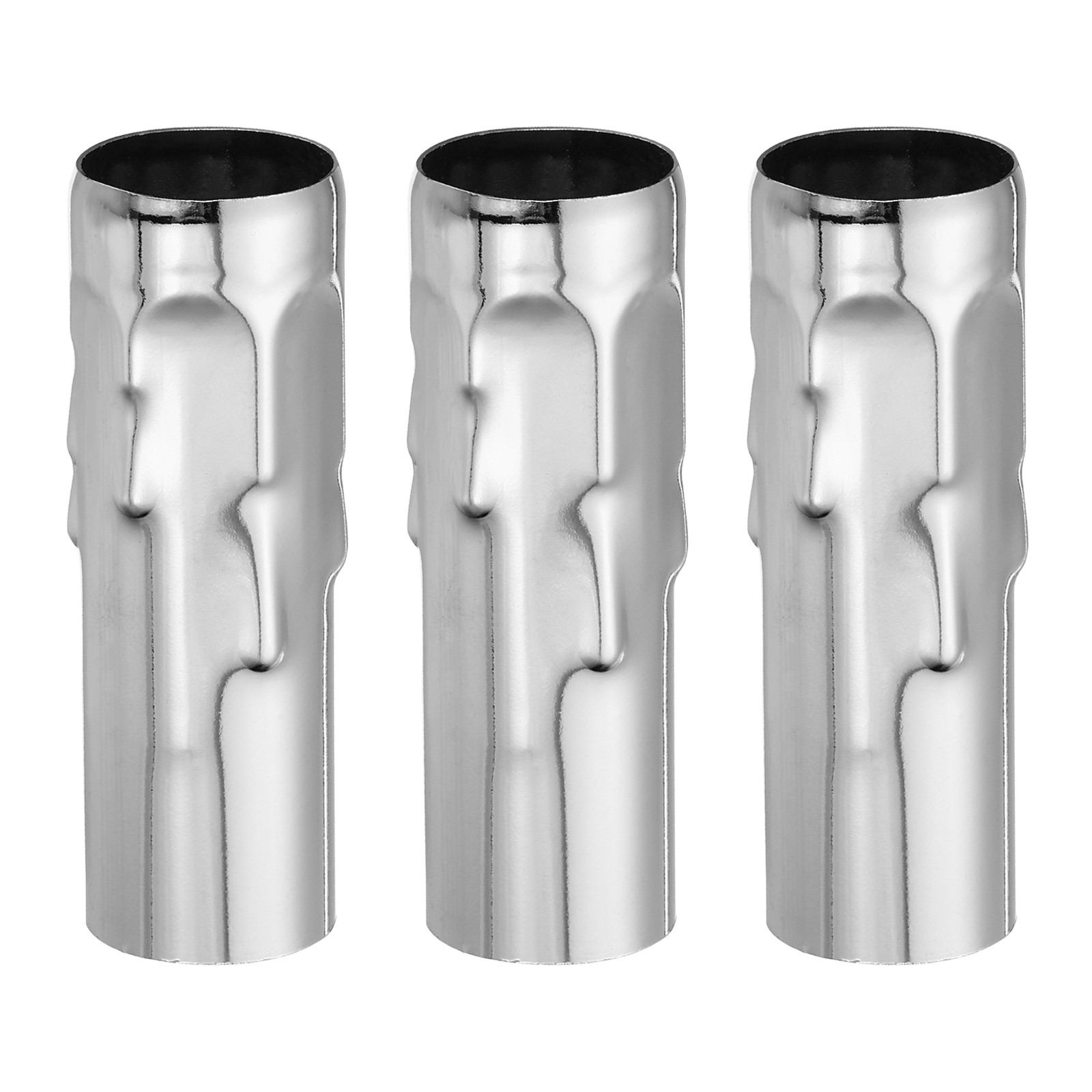 Candle Socket Covers, 3.1 Inch Candelabra Base Holder, Silver Tone 3 Pcs