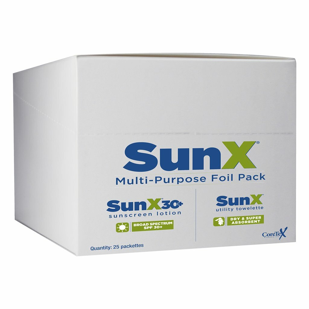 CoreTex 71440 SunX SPF30+ Sunscreen Lotion, 25/Box