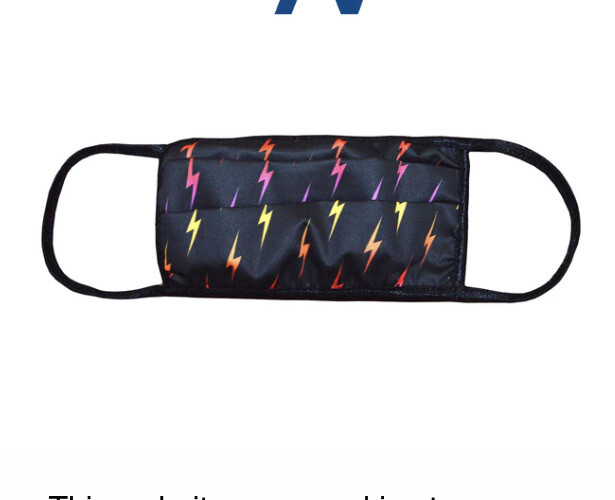 aviator nation BOLT FACE MASK - BLACK   RAINBOW mask