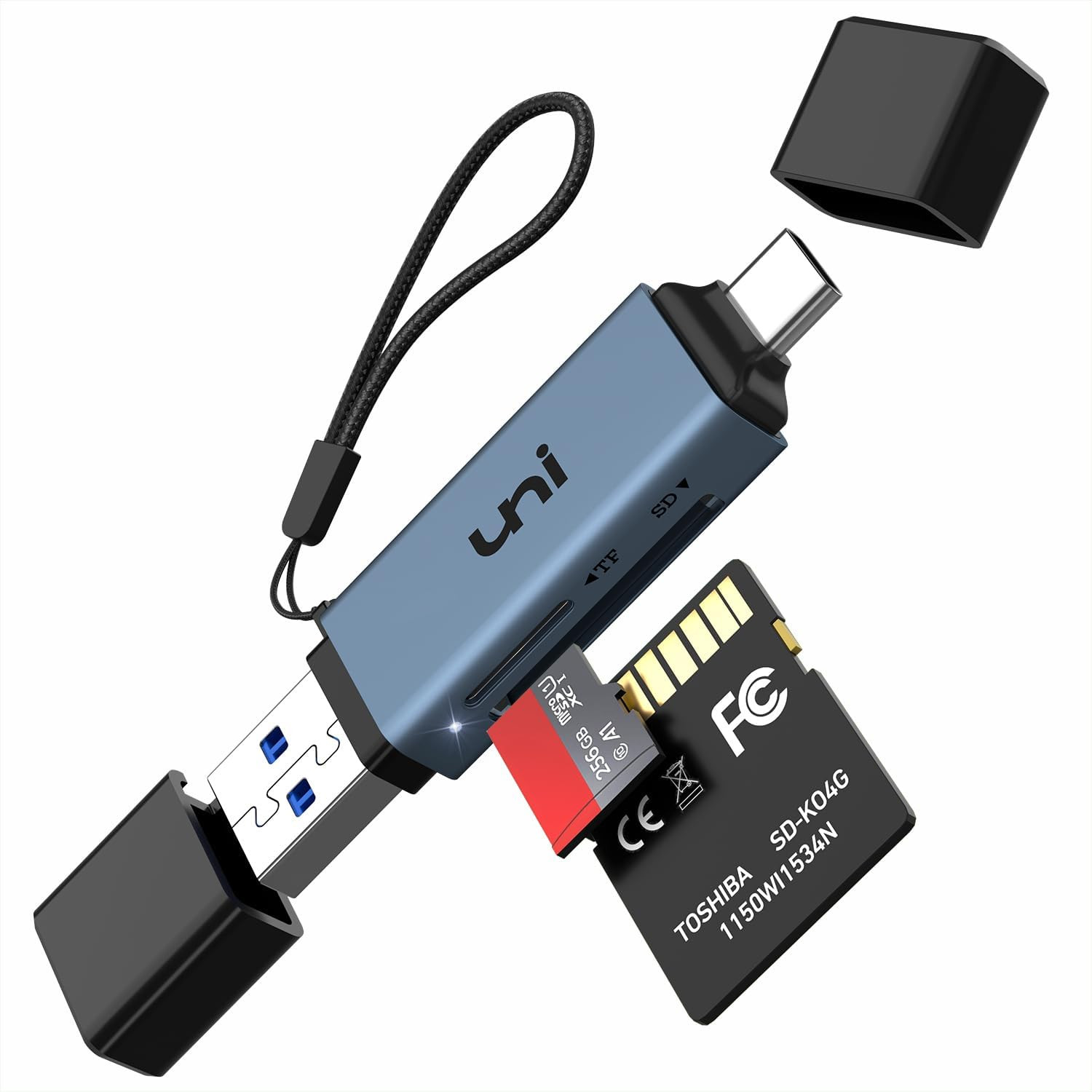 SD Card Reader,  High-Speed USB C to Micro SD Card Adapter USB 3.0 Dual Slots, M