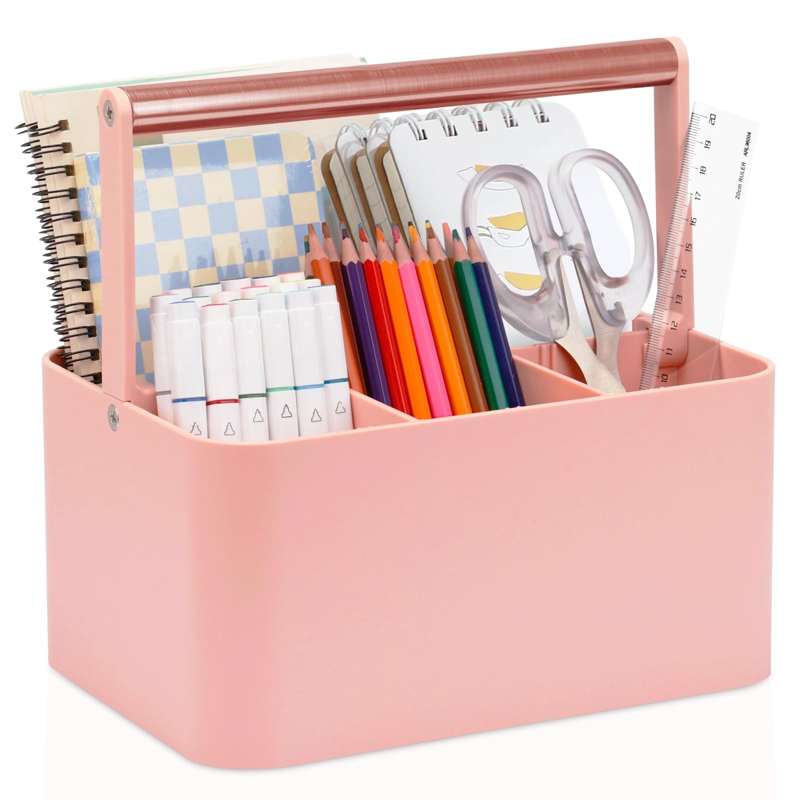 Multipurpose Caddy Organizer with Handle and Adjustable Divider, Portable Art...
