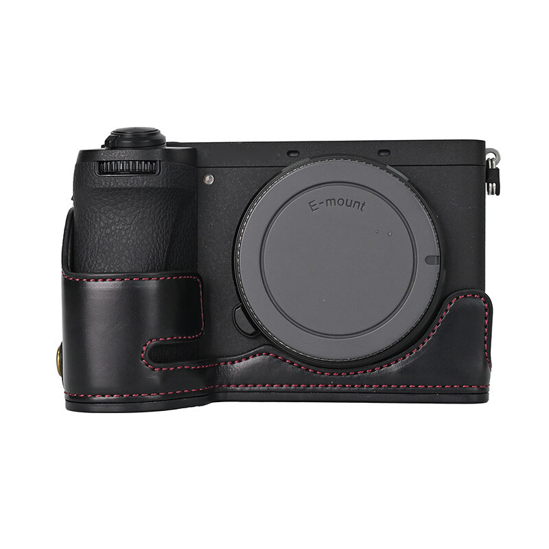 Leather Half Case for Sony A6700 Camera Protector Grip With Strap