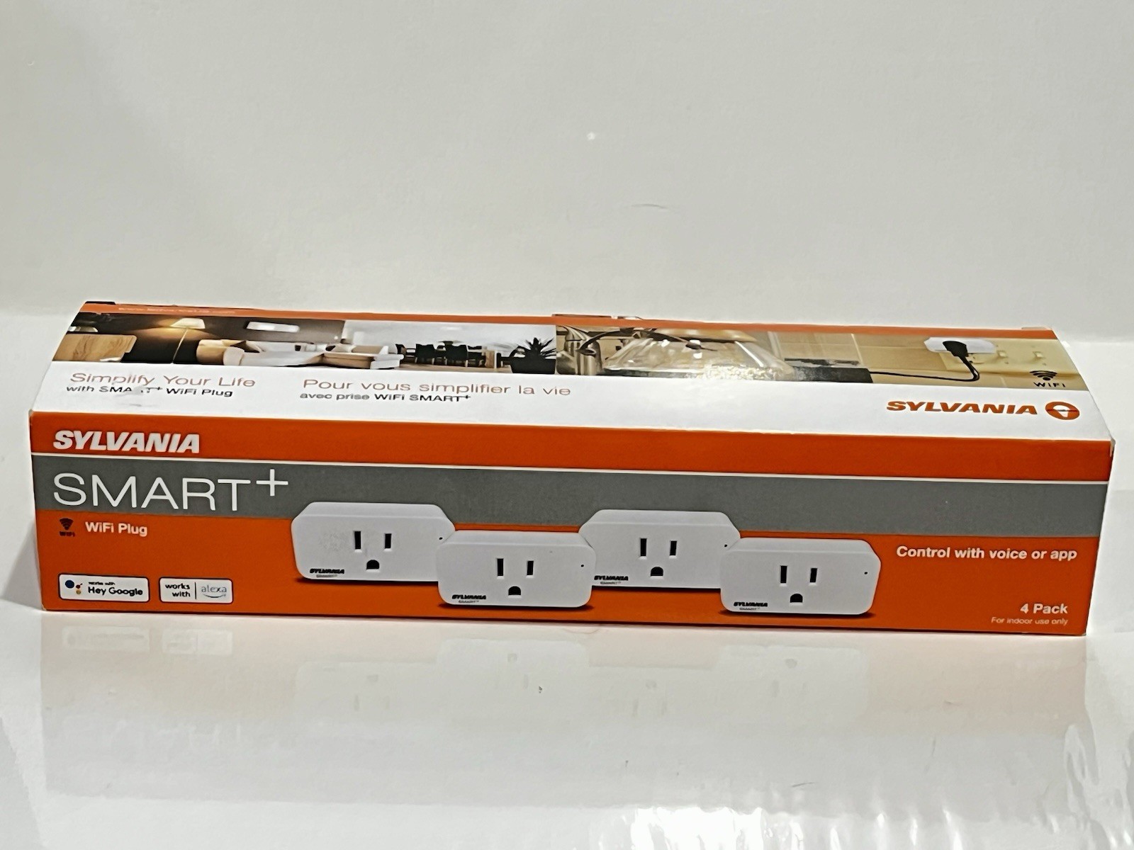 Sylvania WiFi Smart Plus Plugs, 4 Pack, Control With Voice Or App, NEW in Box