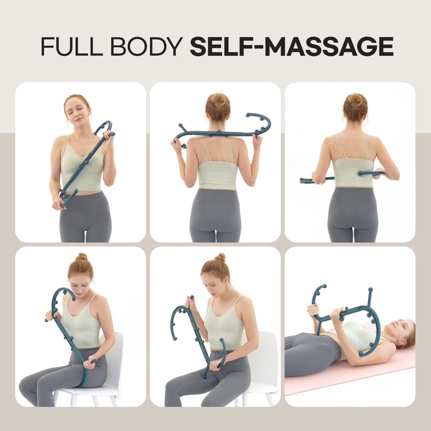 HubiCare Massage Stick, Trigger Point Cane, Body Deep Tissue, Handheld Back, ...