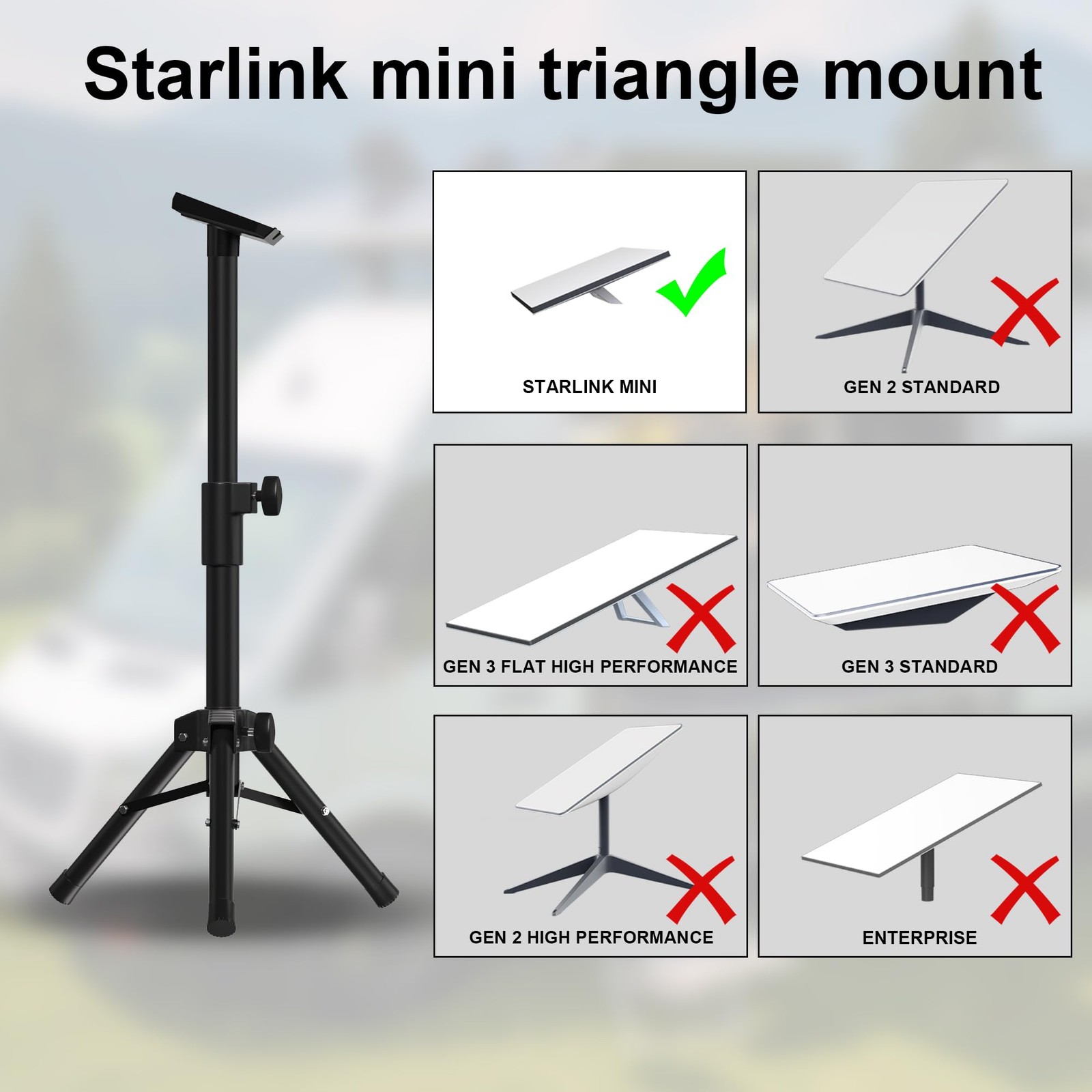 Starlink Mini Tripod Stand, Portable for RV & Camping