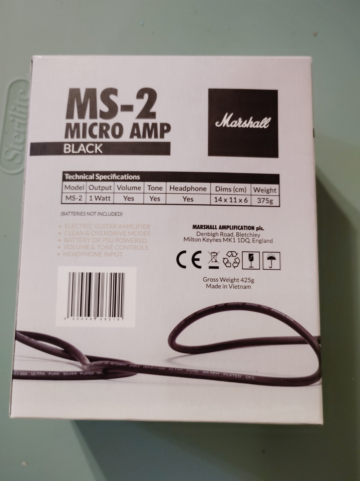 Marshall MS2 Battery-Powered Micro Guitar Amplifier