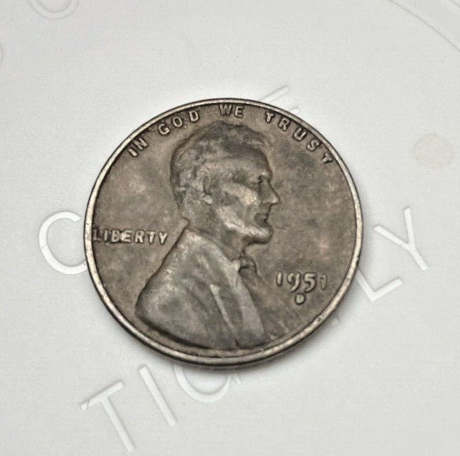 1951-D Lincoln Wheat Cent ERROR Liberty "BIE" Die Break Circulated
