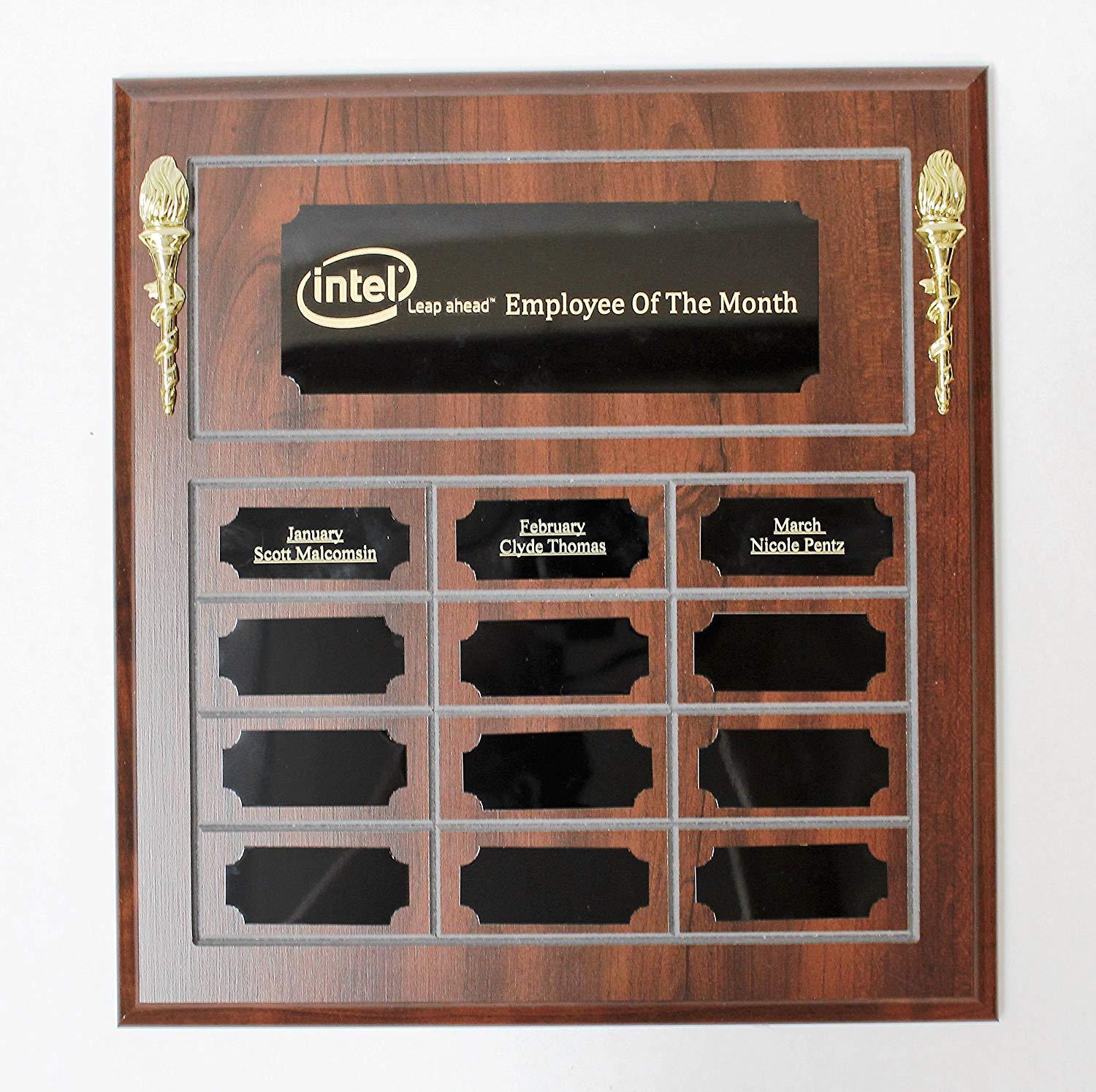 Employee Of The Month Perpetual Plaque, Wooden Plaque, Engraving Included