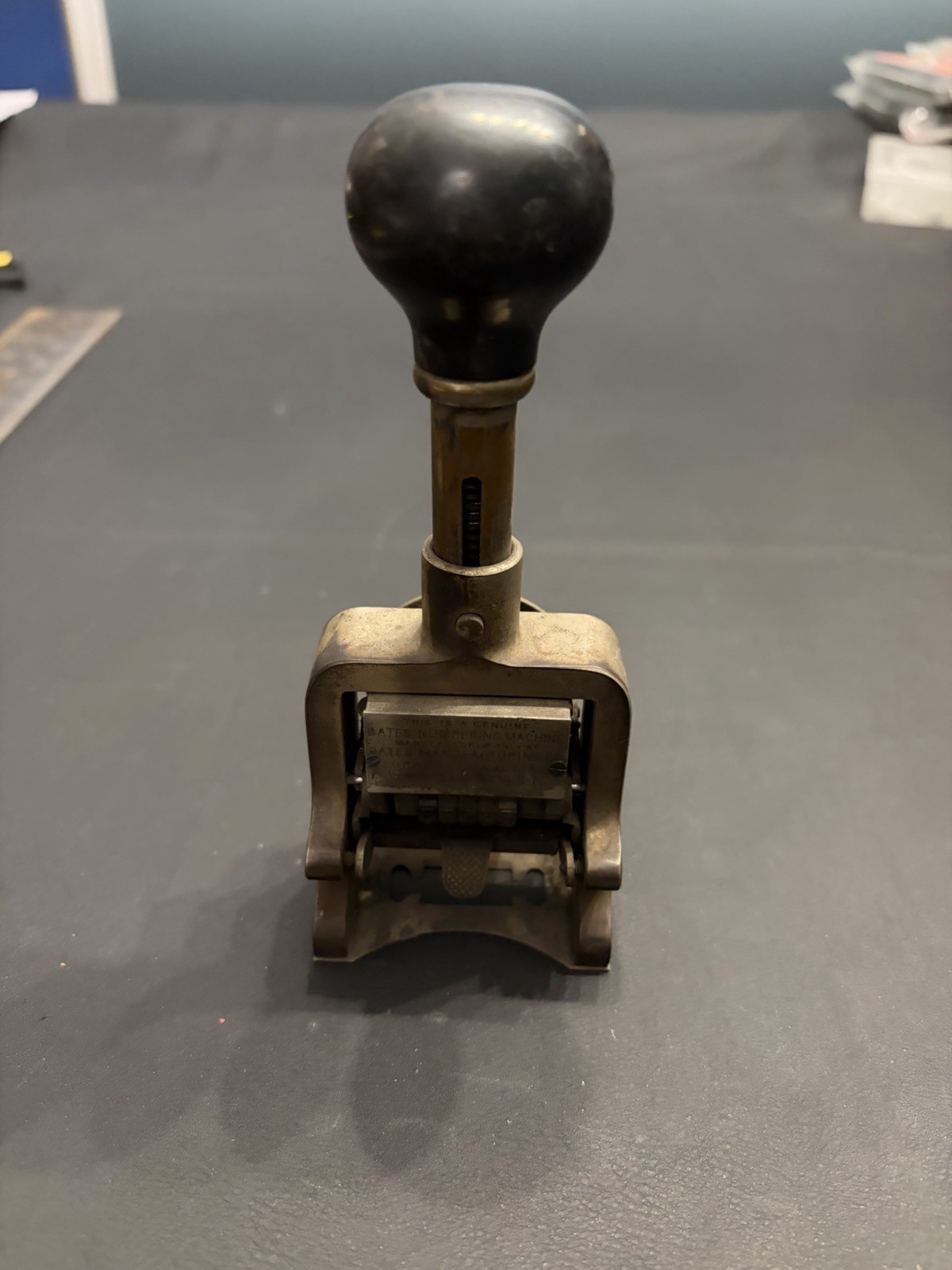 Antique Bates Numbering Machine Style E 5-Wheel – Working – Orange NJ USA