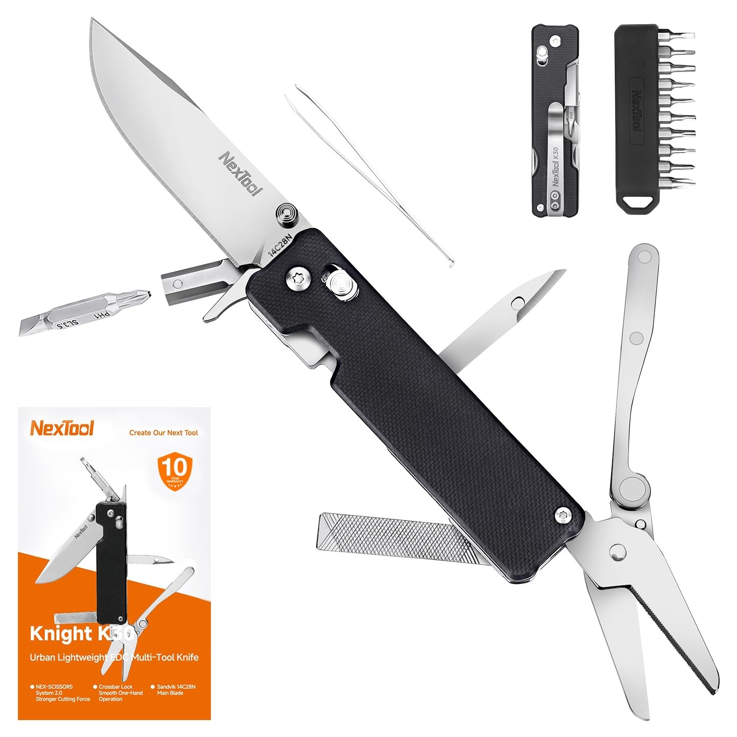 11-in-1 Pocket Knife Multitool Small Tactical Folding Tool Pliers Screwdriver