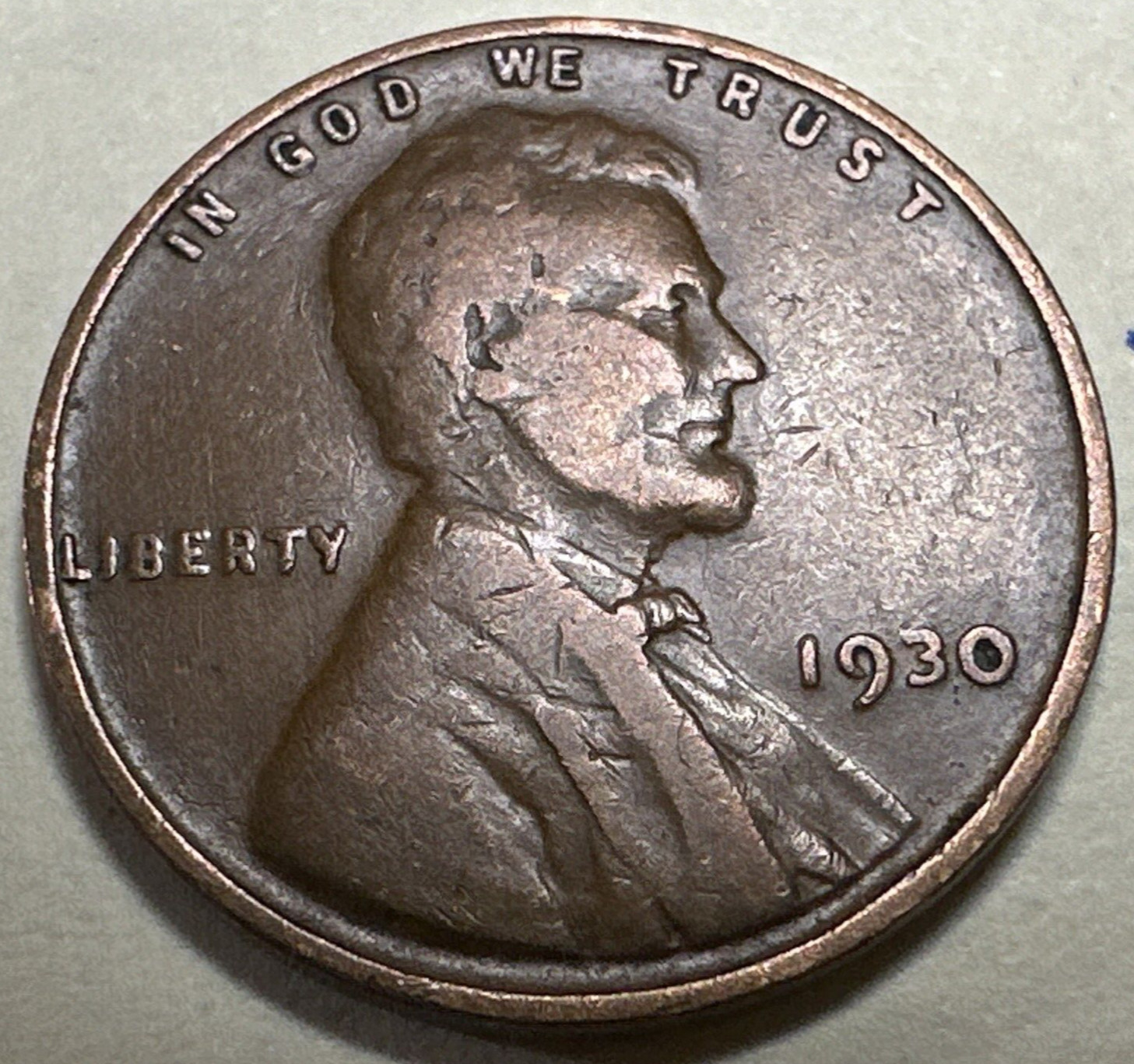 1930 1C BN Lincoln Cent WHEAT PENNY 7998N