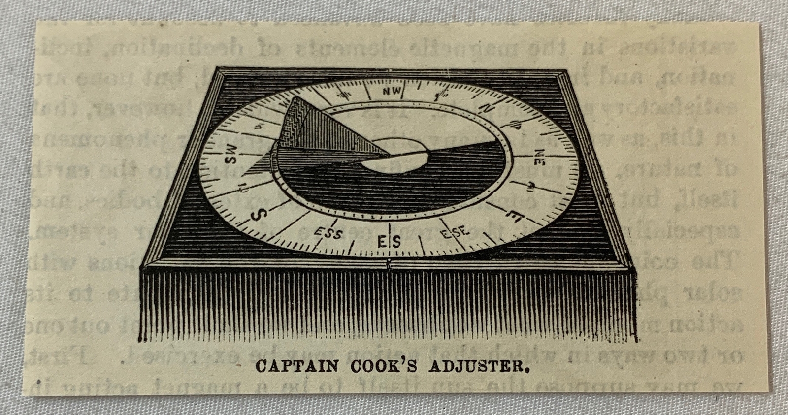 1882 small magazine engraving ~ CAPTAIN H COOK’S ADJUSTER British Navy