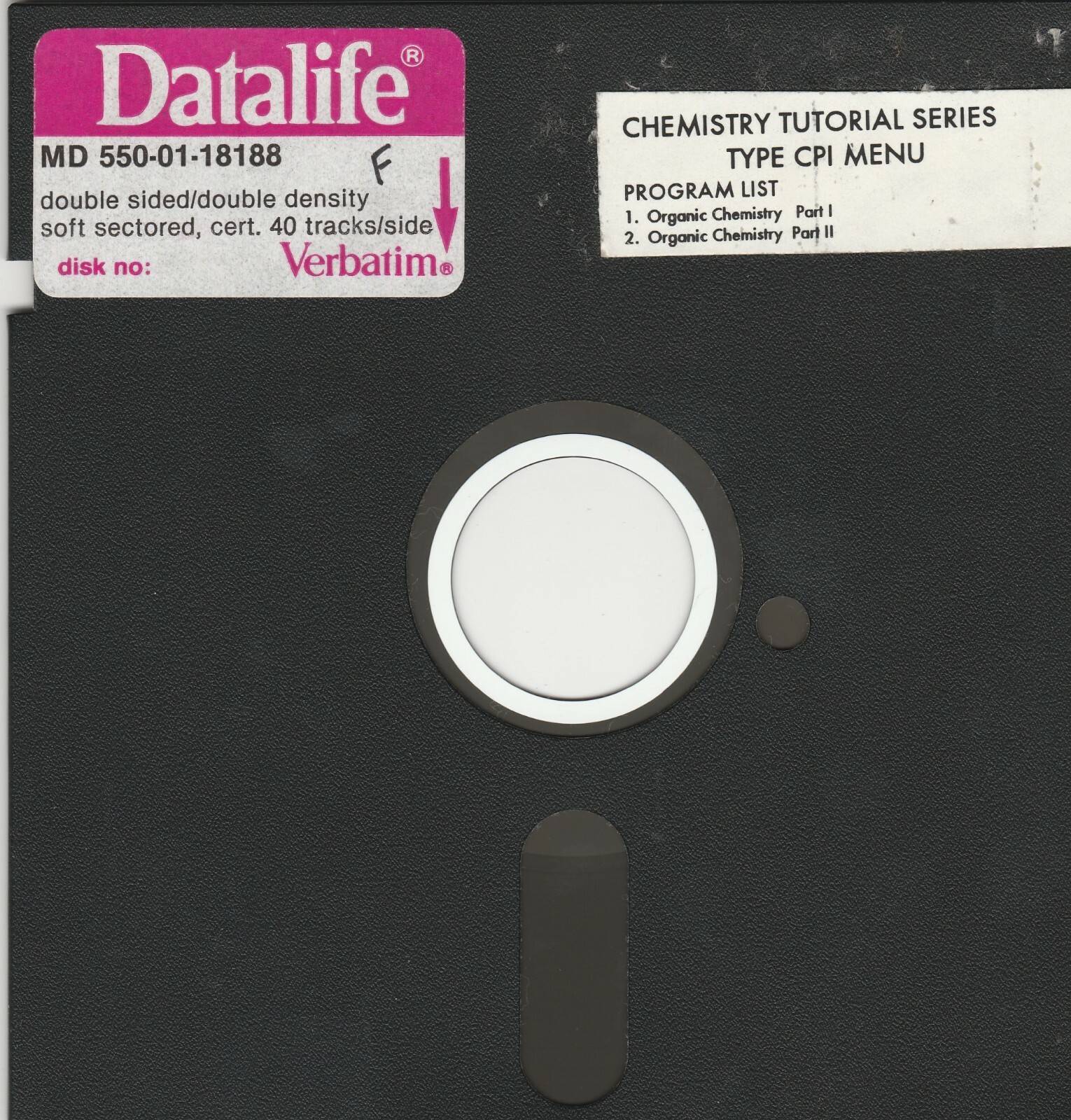 Chemistry Tutorial Series on 5.25" floppy disks Software