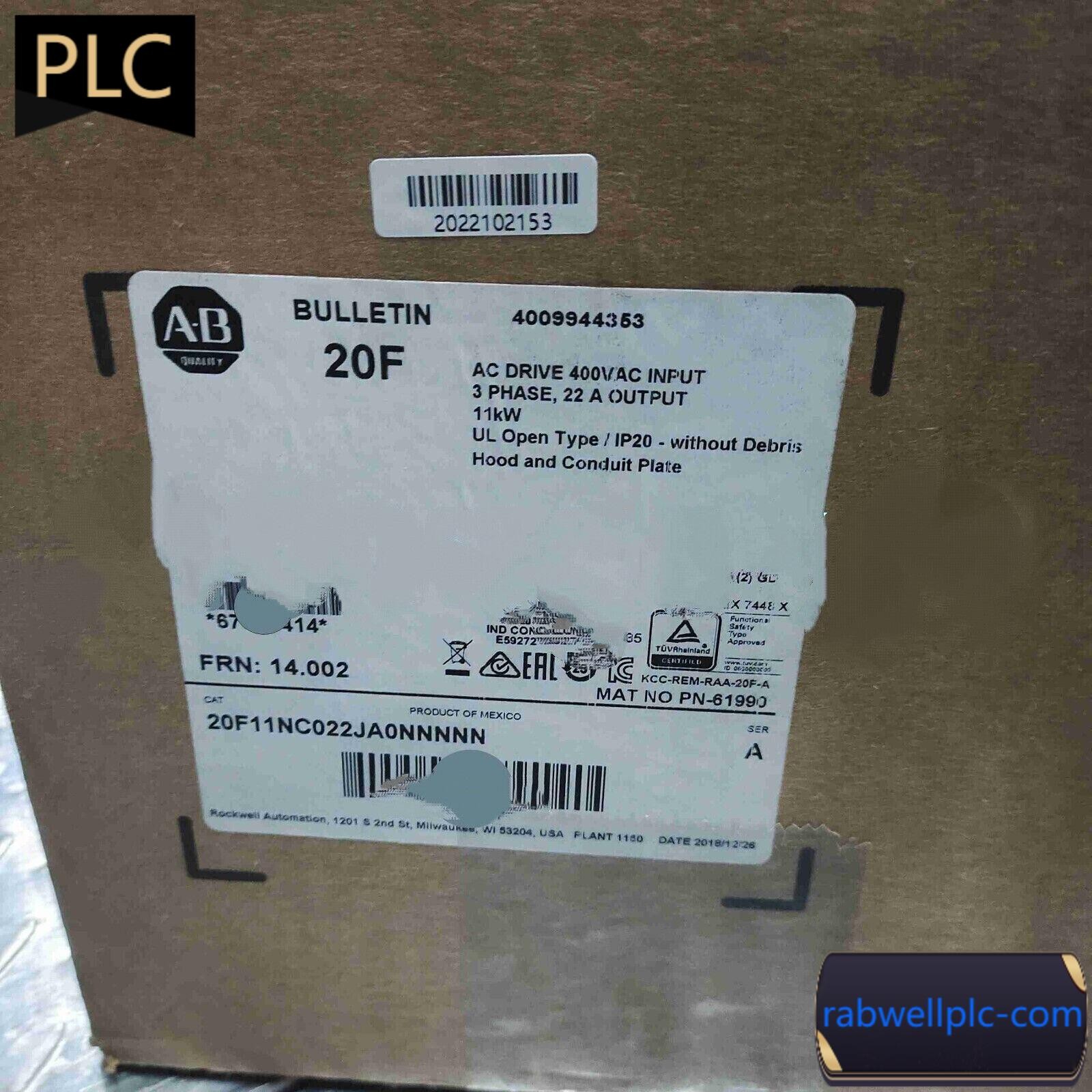New AB 20F11NC022JA0NNNNN PowerFlex Air Cooled 753 AC Drive US Free Tax
