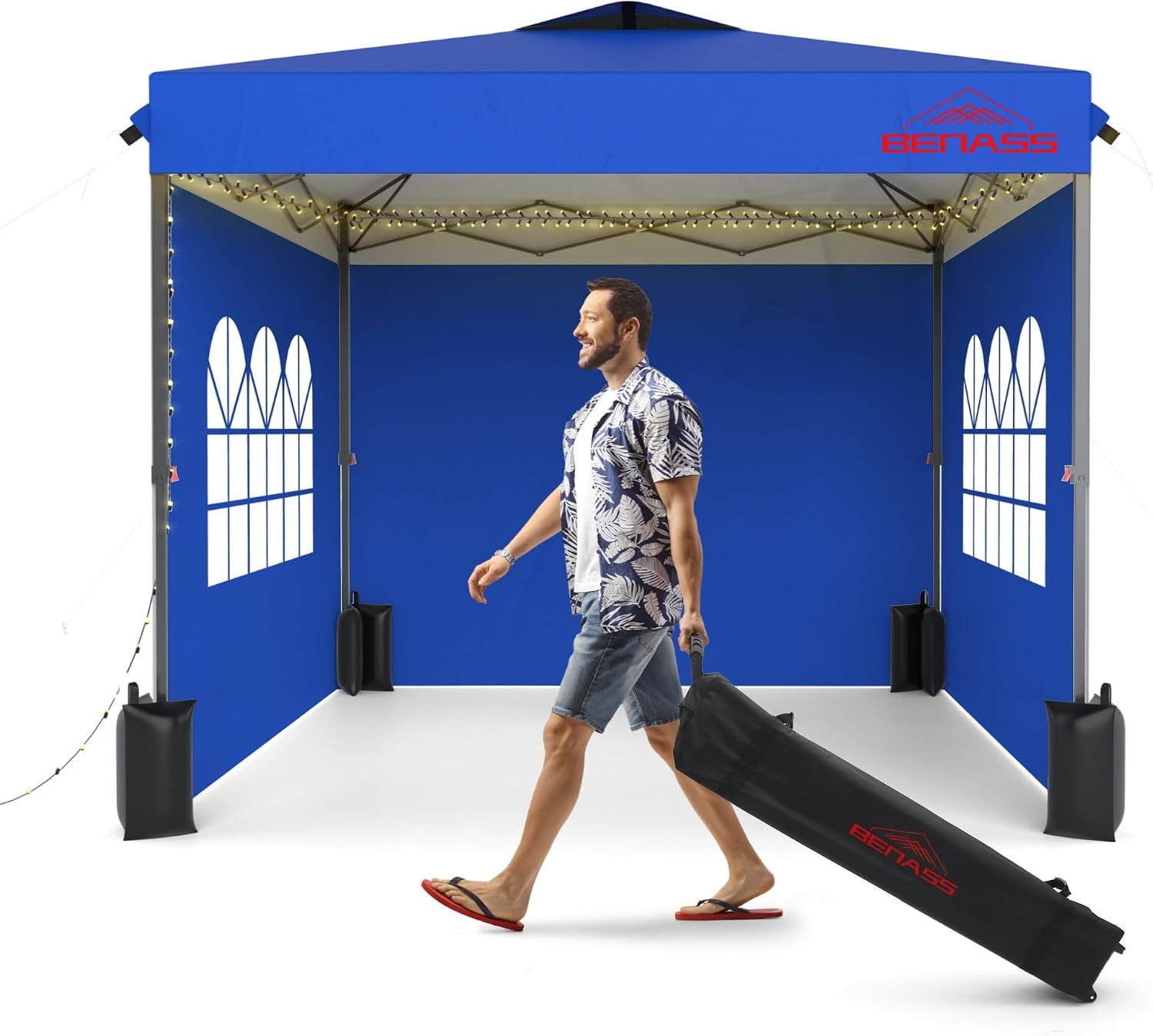 Pop Up Tent 10x10 Blue with Sidewalls