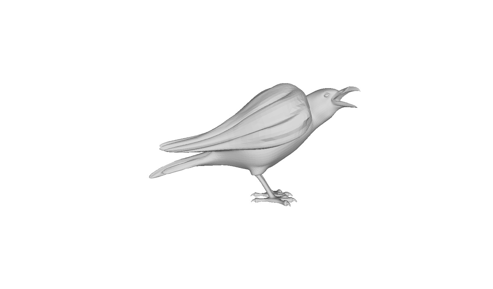 Printle Animal Crow-with Head Turned to its Right Figure for Dioramas Train Sets