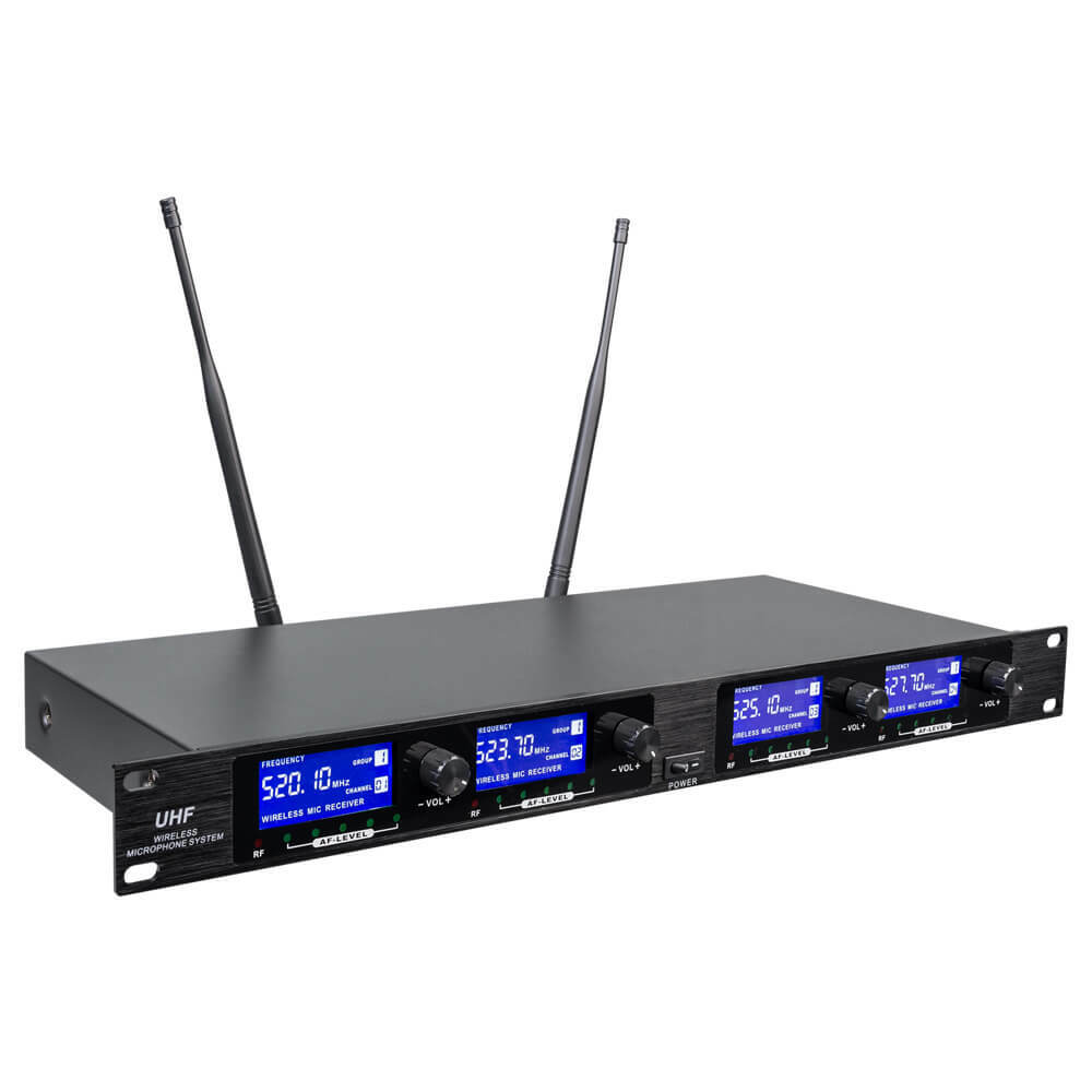 Wireless Microphone System Pro Audio UHF 4 Channel 4 Handheld Metal Dynamic Mic