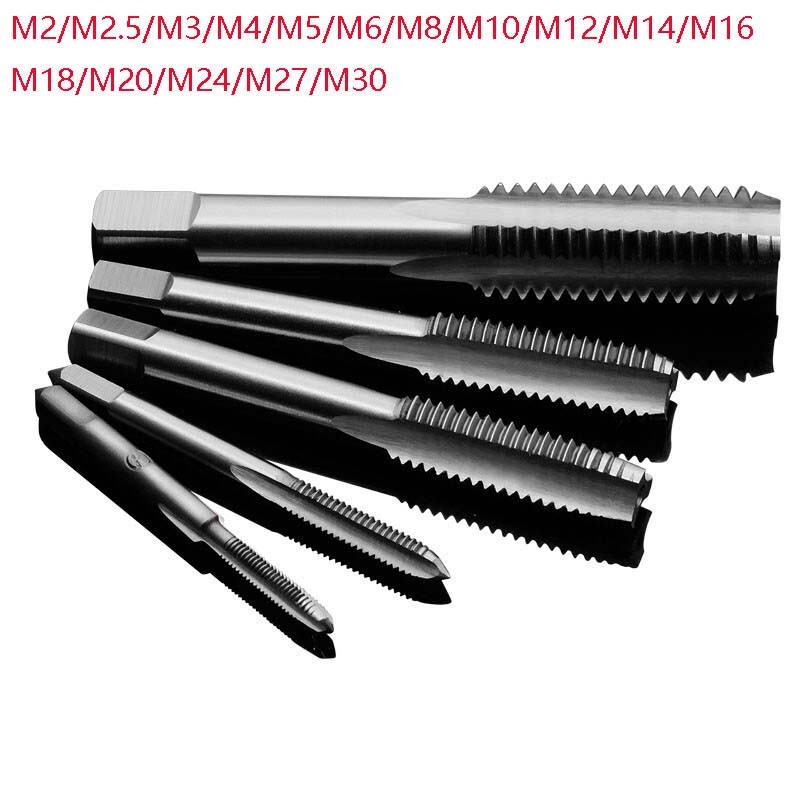 M2 M3-M30 Hand Tap - Taper and Plug Taps Thread Tap Hand Screw Drill Bits Tool