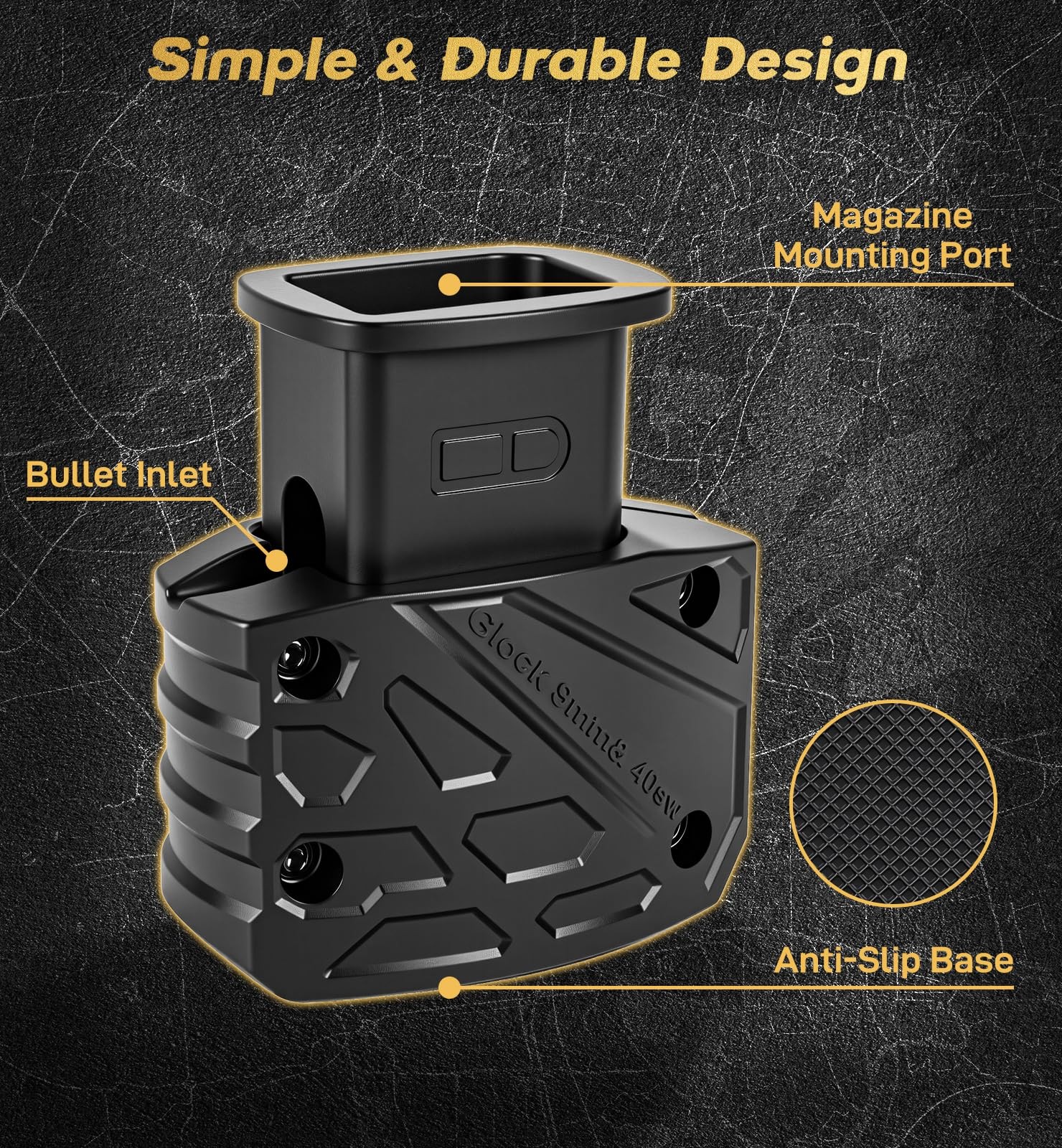 Magazine Speed Loader, Fast & Hand-Safe Mag Loading for Glock 9mm/.40 Black