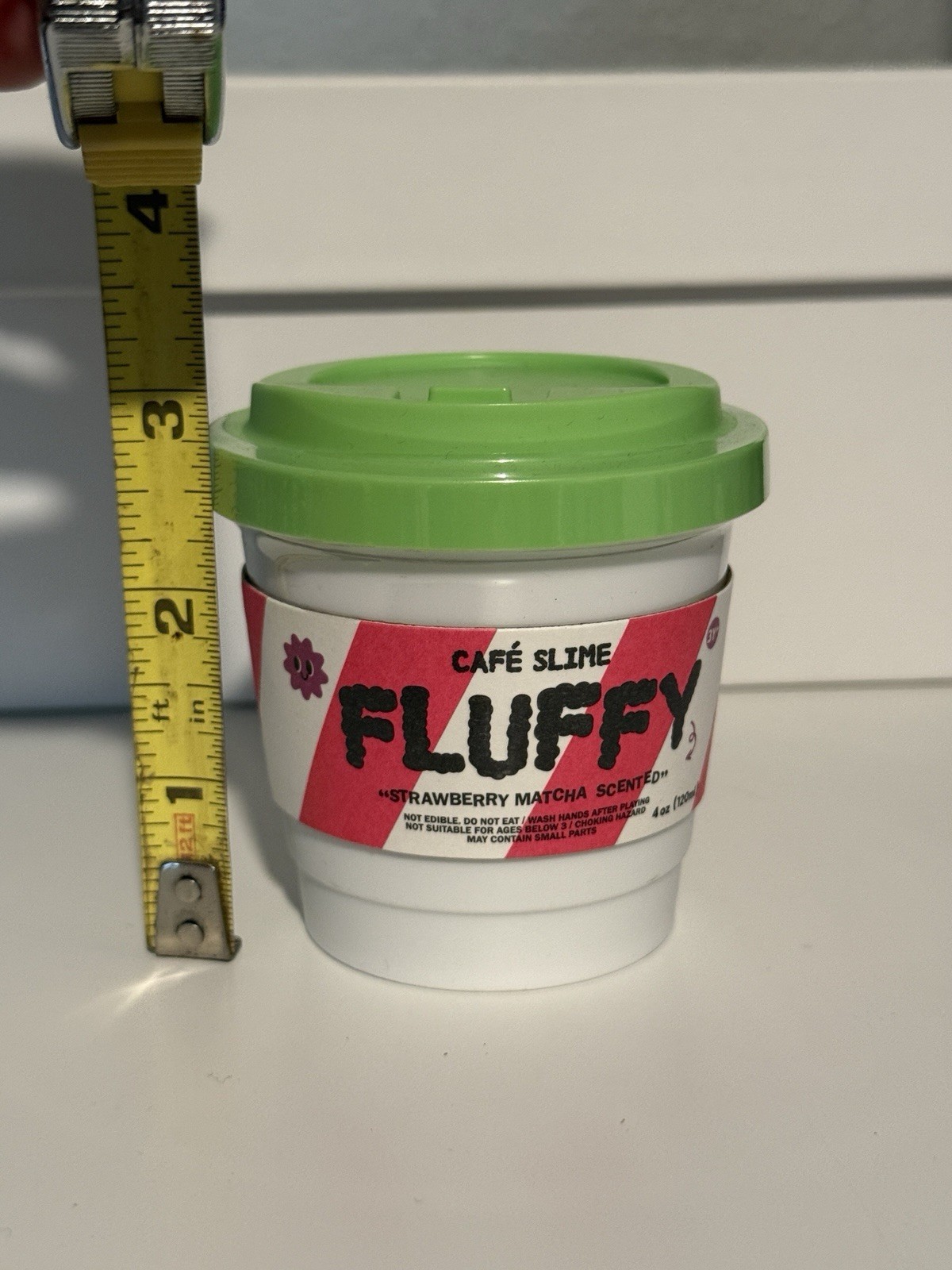 J'adore Fluffy Strawberry Matcha Scented Café Slime 4oz
