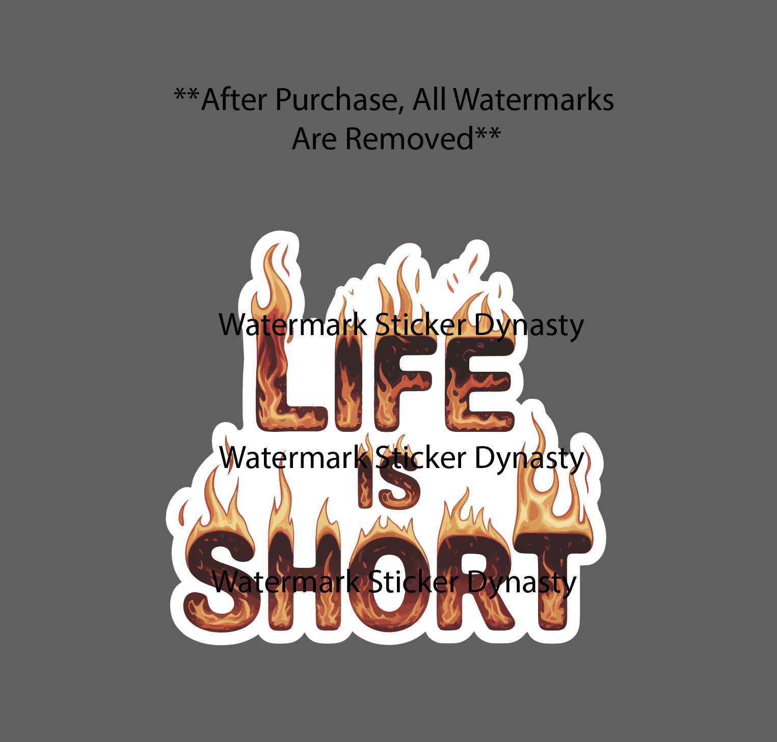 Life Is Short Sticker Waterproof Decal Fire Flames Quote Gift NEW