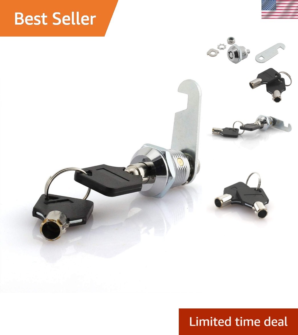 Modern Tubular Cam Lock with 2 Quincunx Keys - Ideal for Cabinets and More