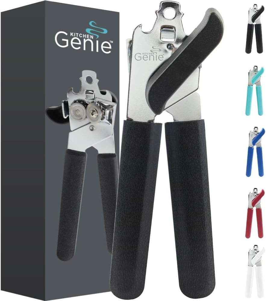 Slip Resistant Stainless Steel Manual Can Opener Sharp Blade Smooth Edge Cuts