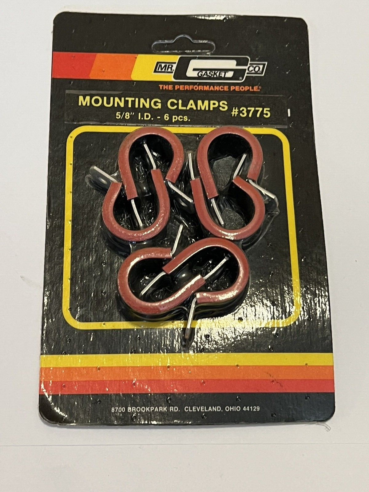 Mr Gasket 5/8 ID Hose Mounting Clamp P/N 3775 in Package  Set of 6  Old Stock