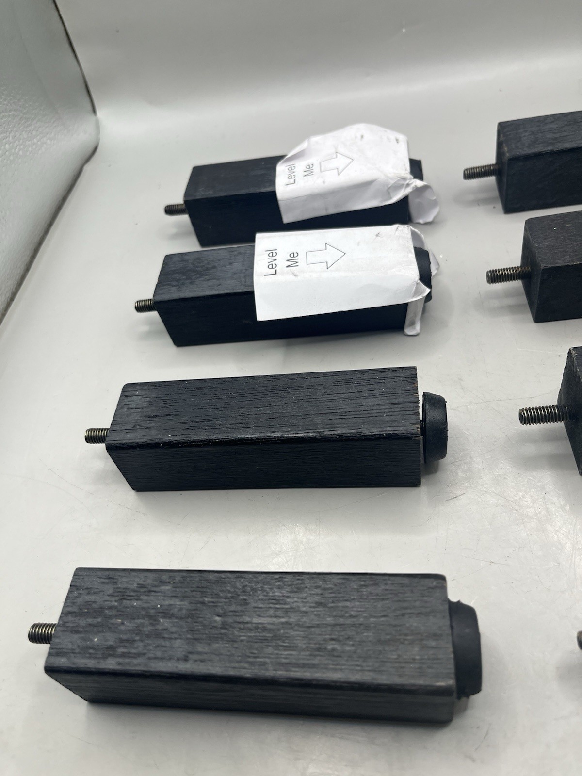 Bed Risers 4” 8-Pack Black Wooden New Screw- In Rectangular