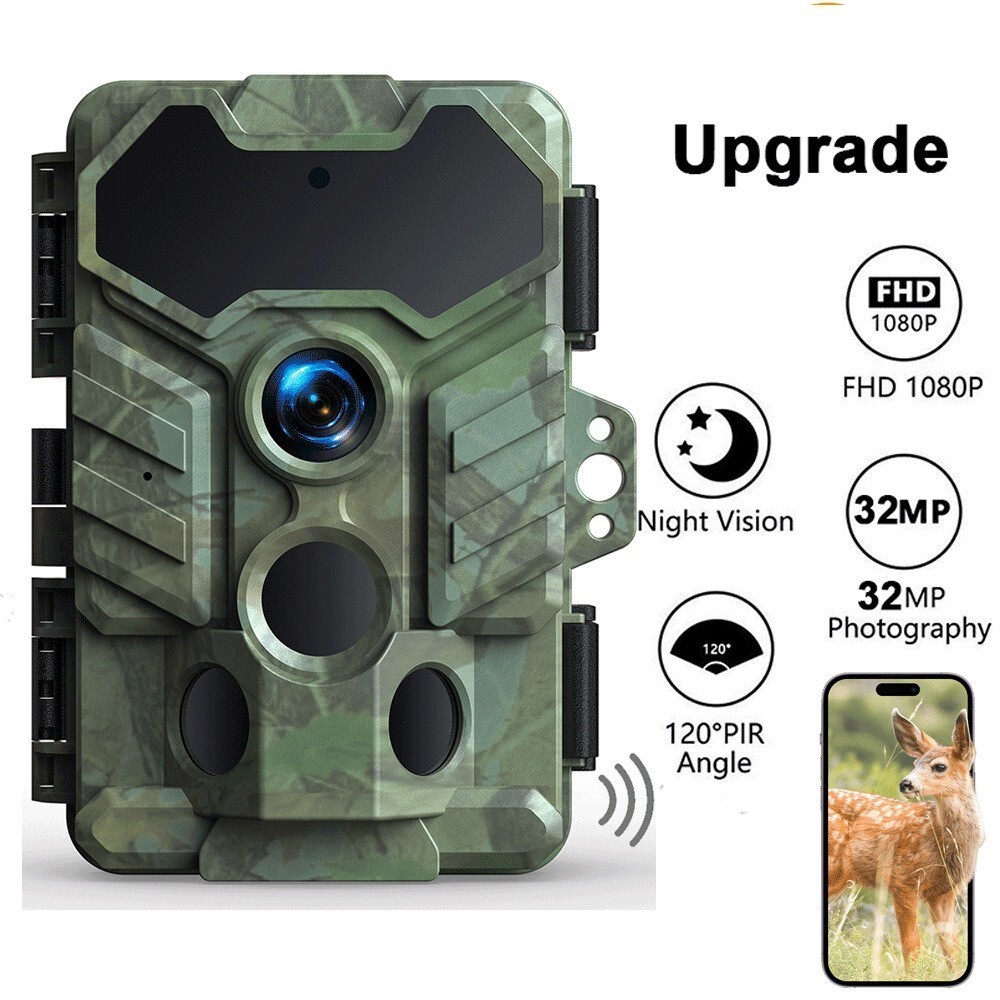 Campark WiFi Bluetooth Trail Camera 32MP 1080P Wildlife Hunting Cam Night Vision