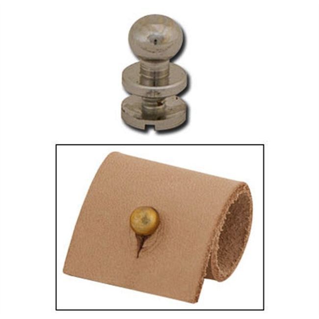 Screwback 1/4" Nickel Plated Button Stud 11309-02 by Tandy Leather