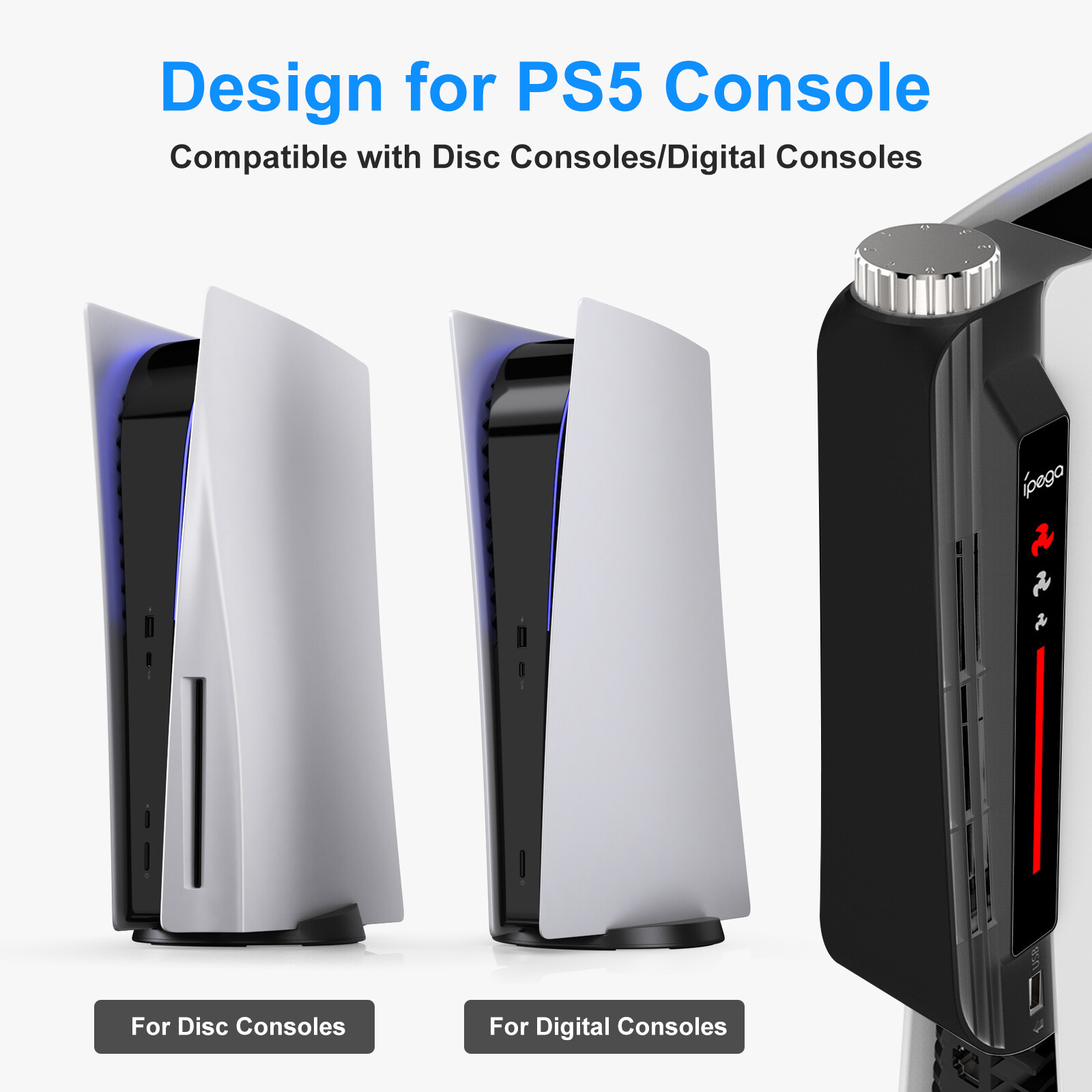 Upgraded Adjustable Cooling Fan Accessories for PS5 PlayStation 5 Console Cooler