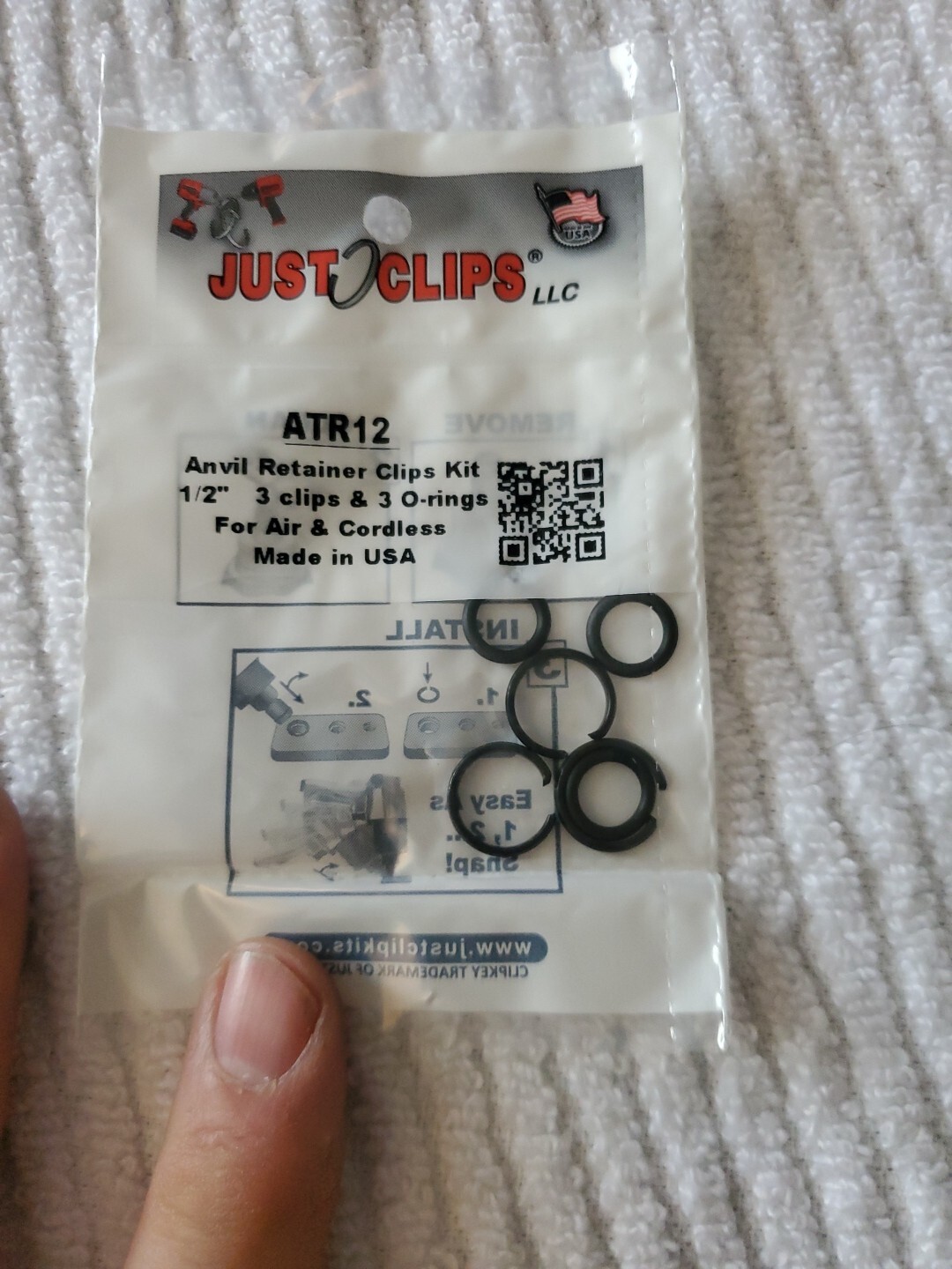 Just Clips JC500 Anvil Snap Ring and O-Ring Refill - 1/2"