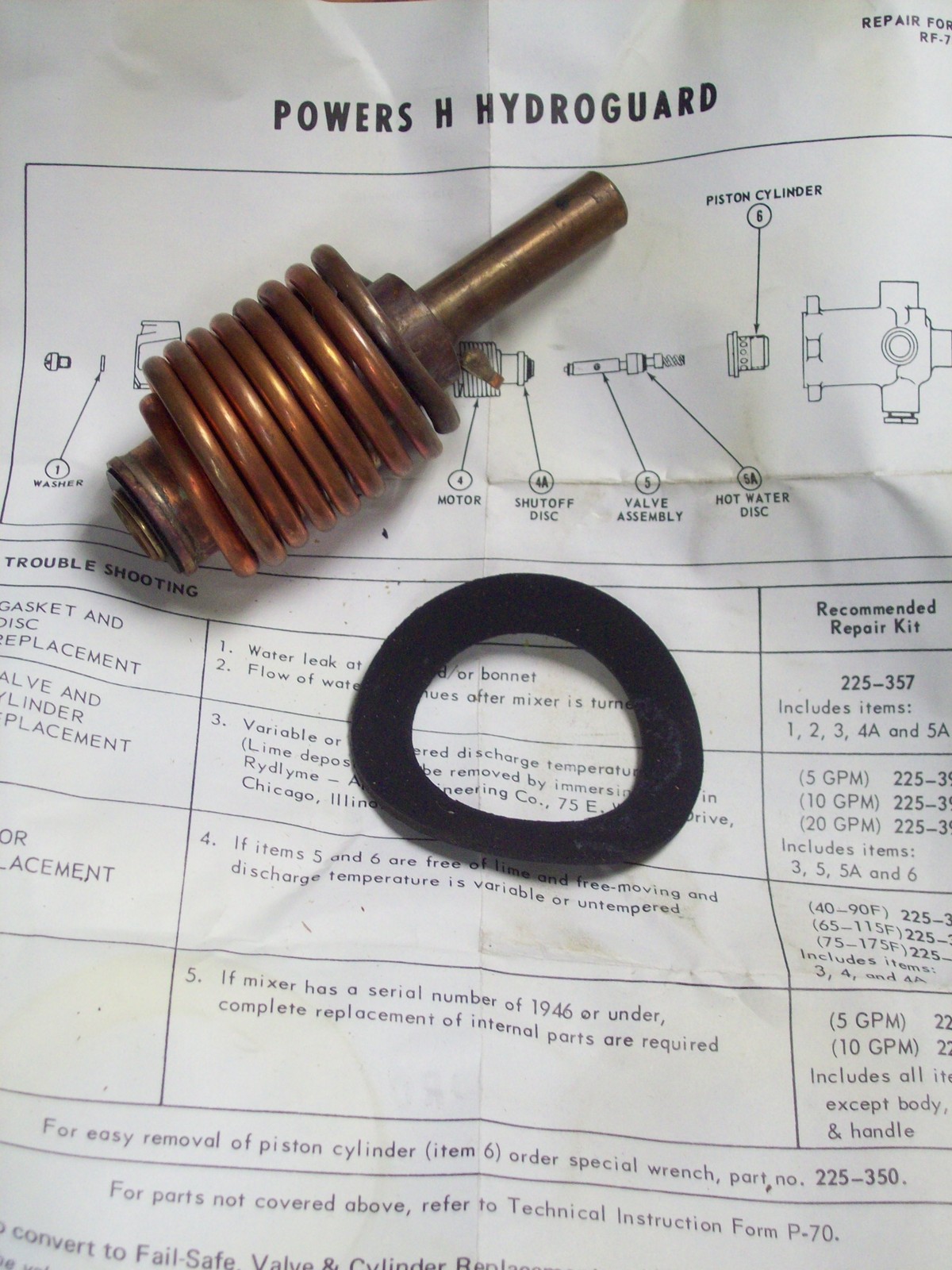 HYDROGUARD H MOTOR REPLACEMENT KIT 225-397, RANGE COLD-90 F  .