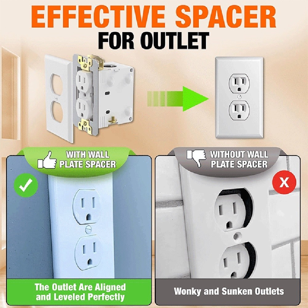 10pc Stainless Steel Wall Plate Spacers for Smooth Installation Process
