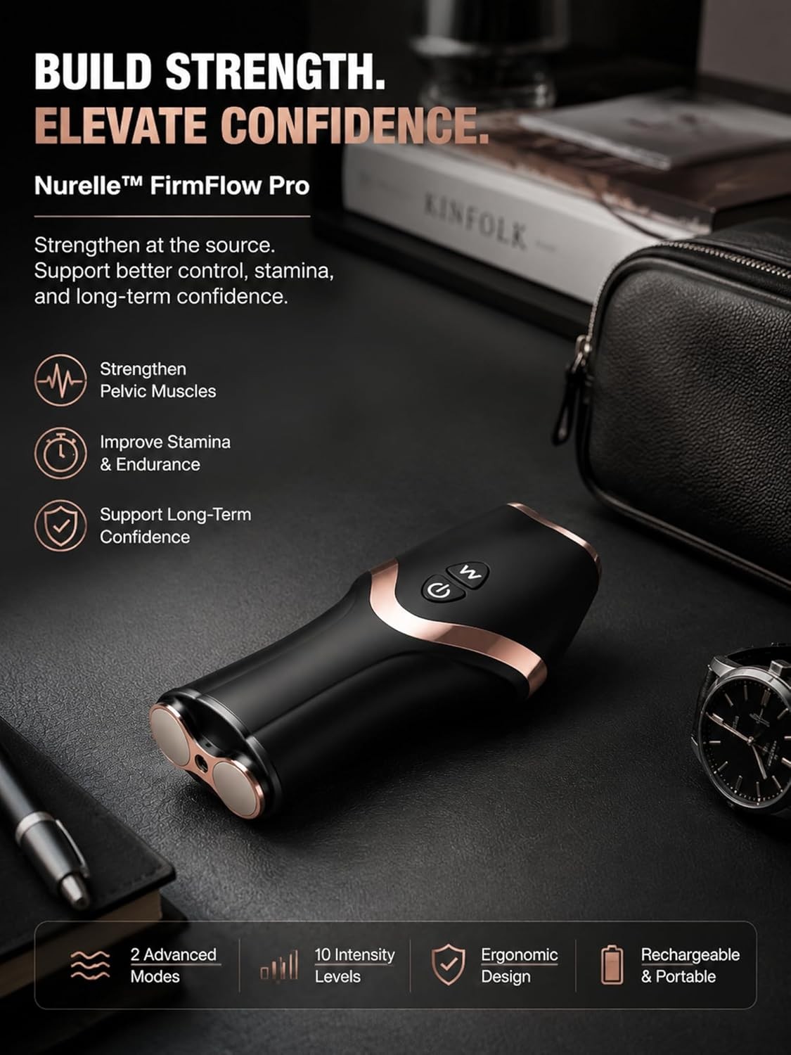 FirmFlow Pro Men's Core Trainer – 12-Mode Private Performance Routine Device