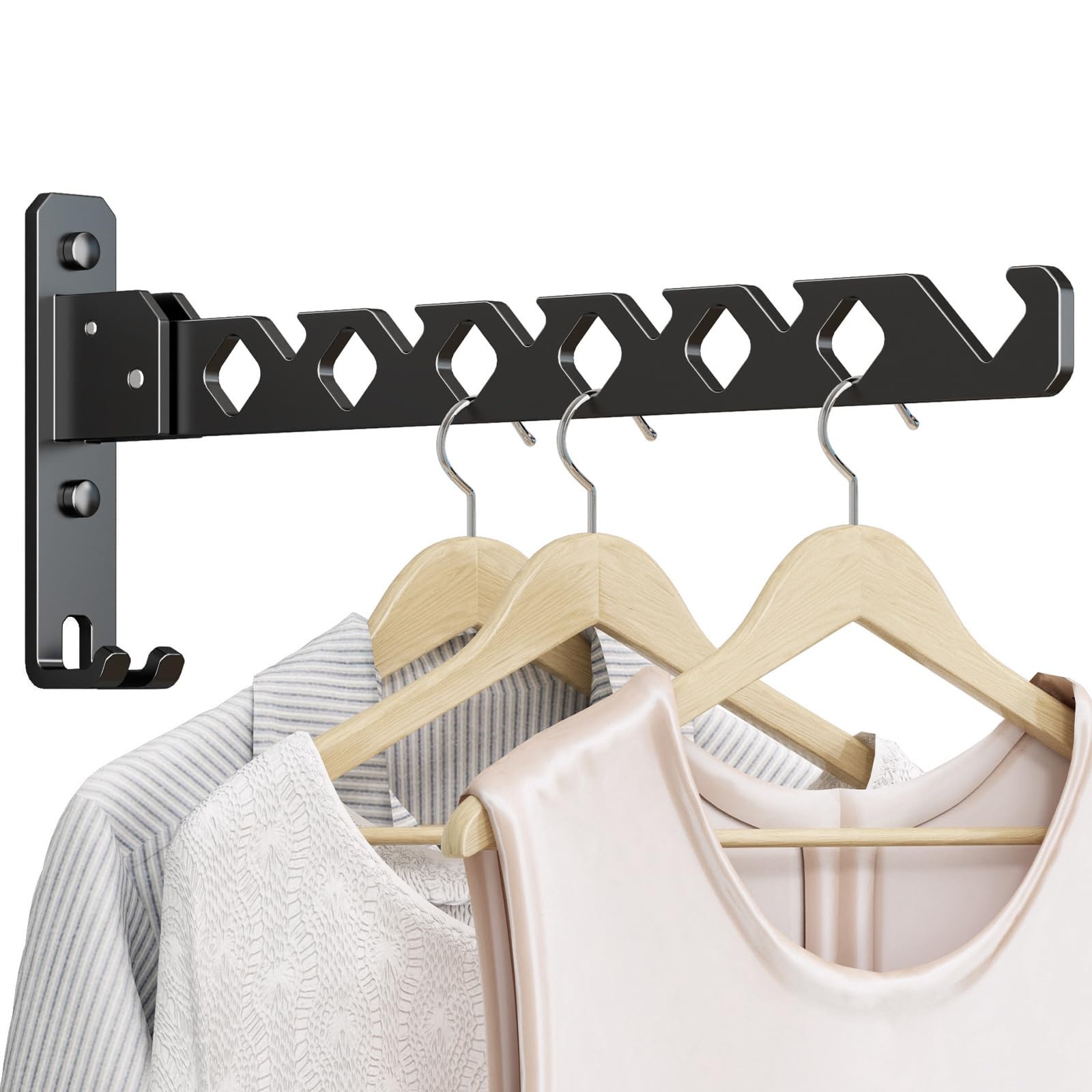 Wall Mounted Clothes Drying Rack, Wall Clothes Hanger Foldable, Laundry Hange...