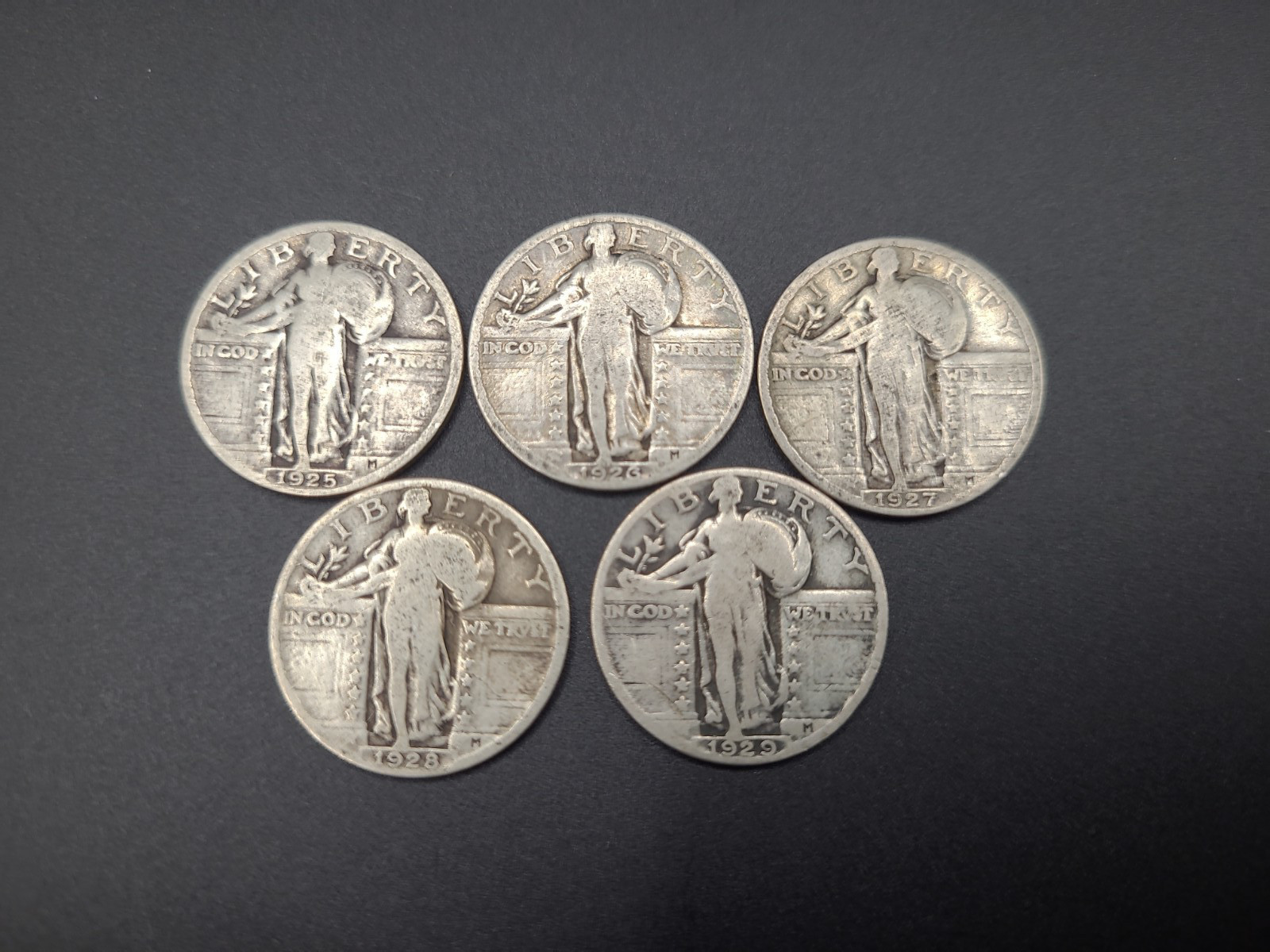 1925 1926 1927 1928 1929 Standing Liberty Quarters 90% Silver