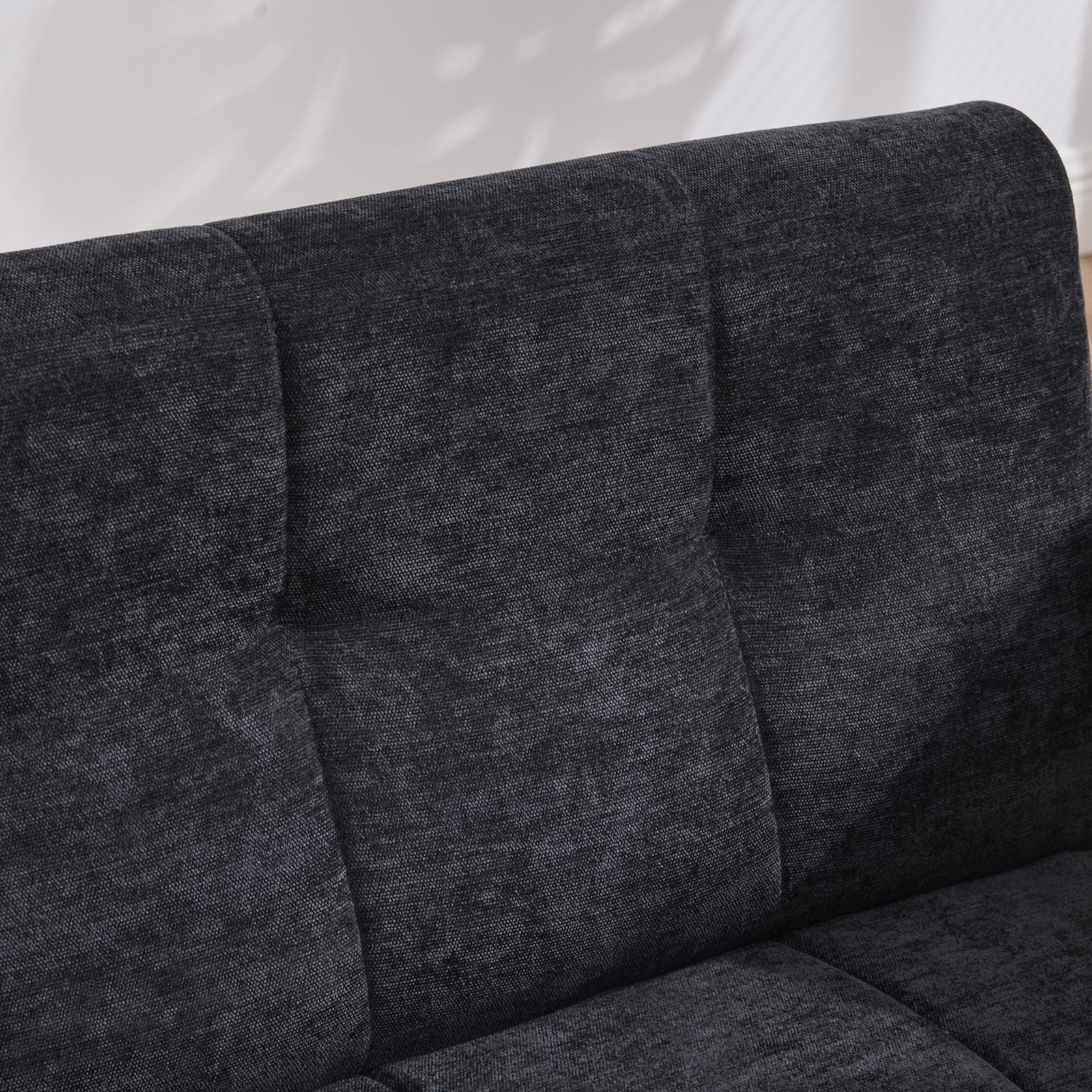 Nordic Modern Double Armchair Loveseat Sofa Chenille Black