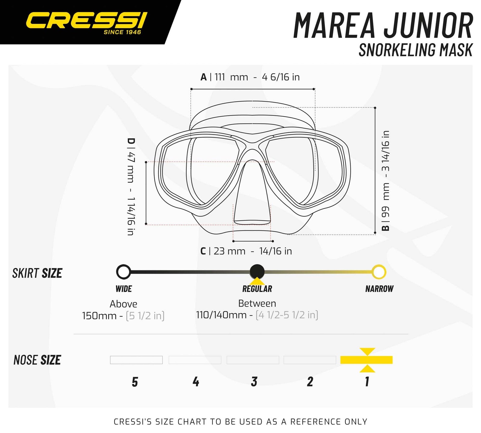 Cressi Marea Jr Clear/Yellow Dn283010