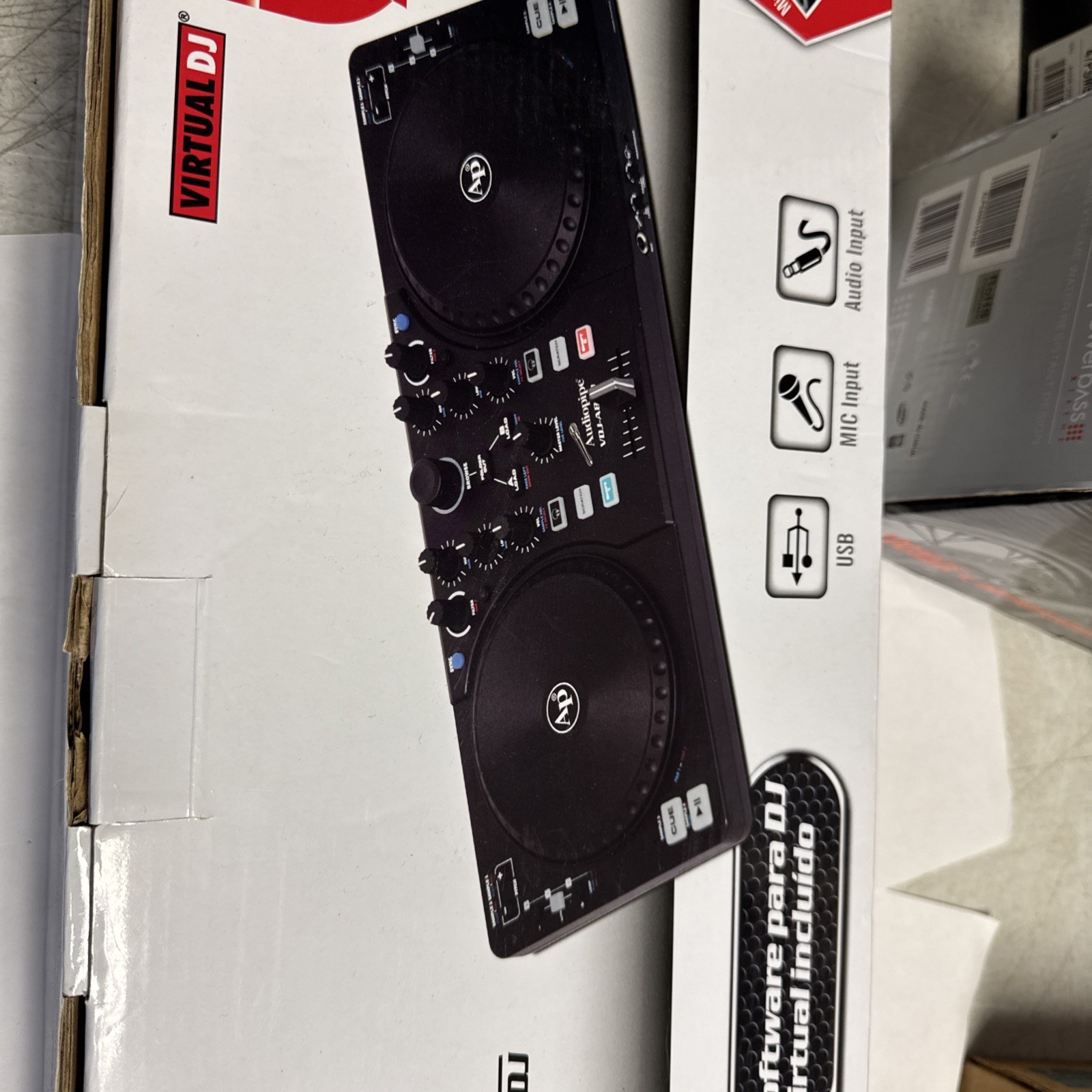 AudioPhileVDJ-4800 Mini DJ Mixer VirtualDJ LED Controller w/Scratch & JogWheels